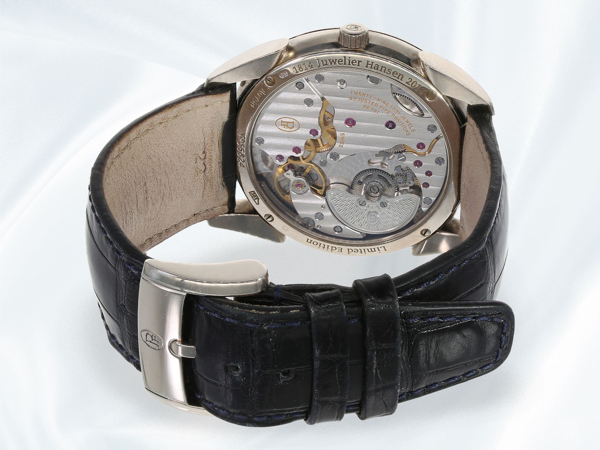 Armbanduhr: extrem seltene, limitierte Herrenuhr Parmigiani Fleurier - Tonda 1950 - Juwelier Hansen  - Bild 4 aus 5