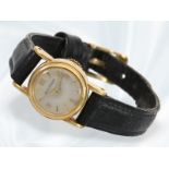 Armbanduhr: feine Damenarmbanduhr der Marke Jaeger Le Coultre, 18K Gold, vermutlich 50er-Jahre, mit