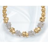 Kette/Collier: ausgefallenes vintage Goldcollier Motiv "Elefanten", besetzt mit feinen Brillanten, H