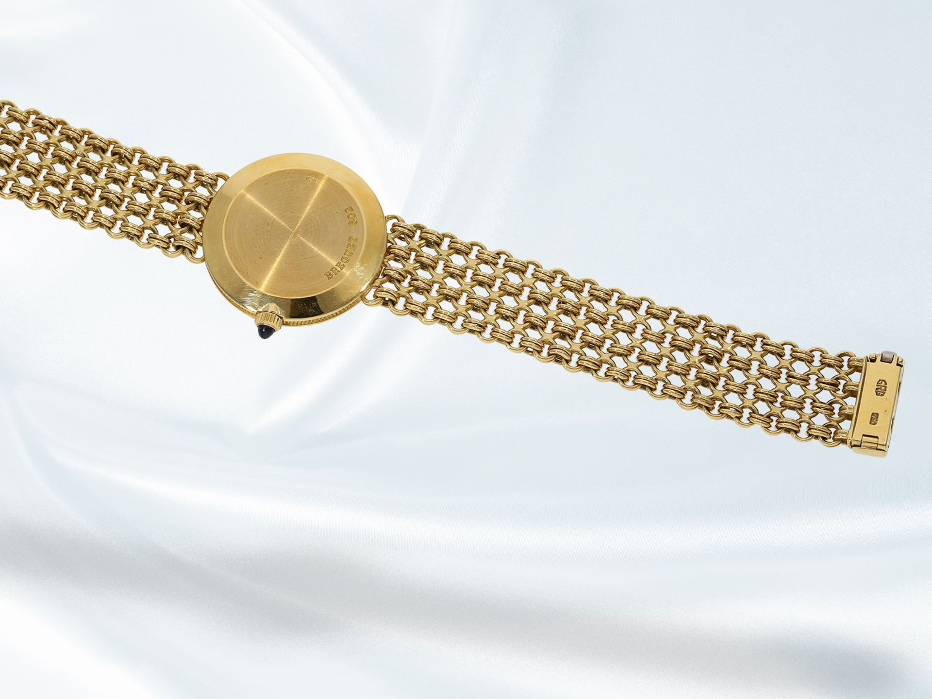 Armbanduhr: elegante, hochwertige Damenuhr von Breguet, "Breguet No. 602", 18K Gold mit Brillanten - Bild 9 aus 9