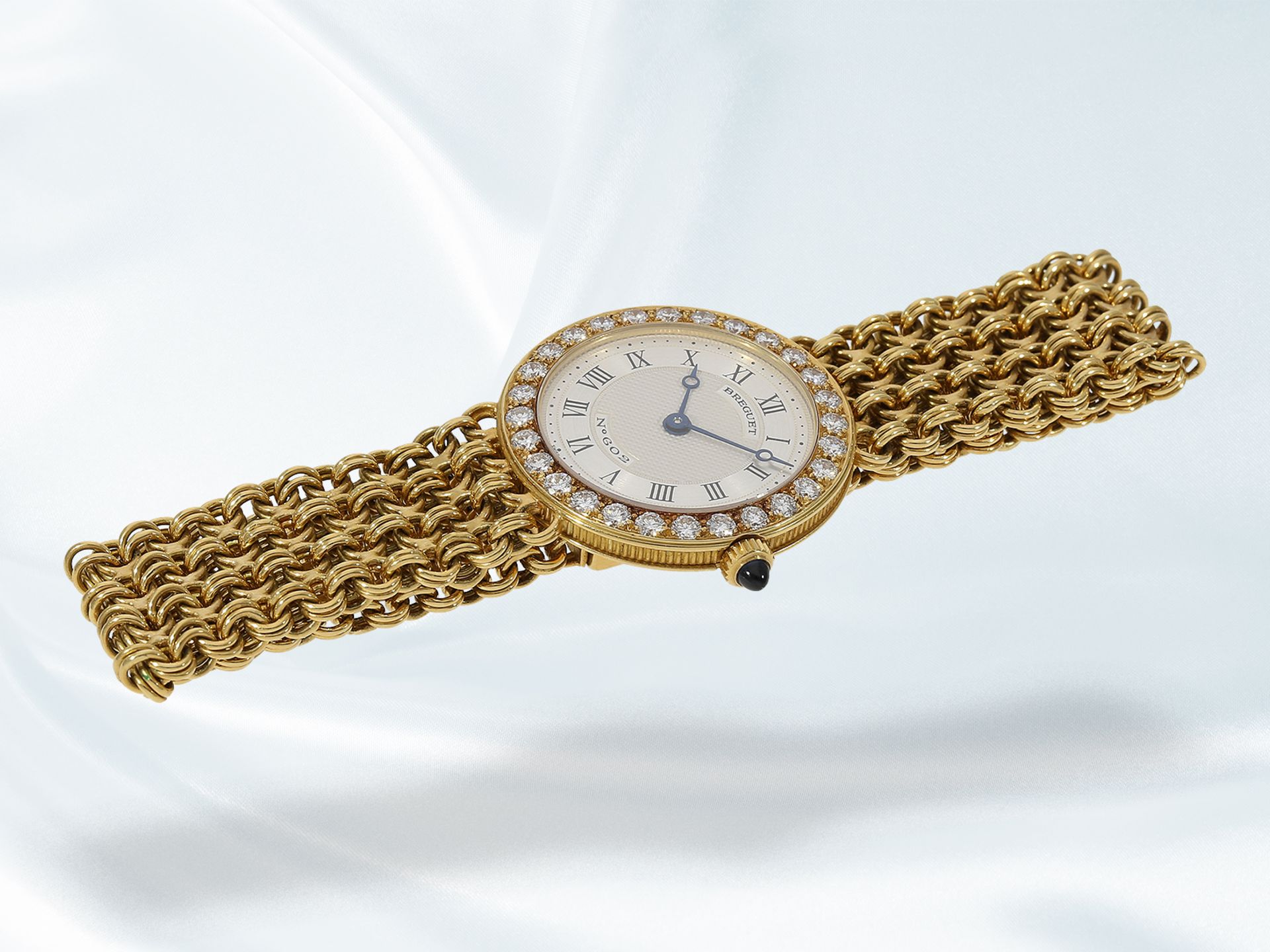 Armbanduhr: elegante, hochwertige Damenuhr von Breguet, "Breguet No. 602", 18K Gold mit Brillanten - Bild 3 aus 9