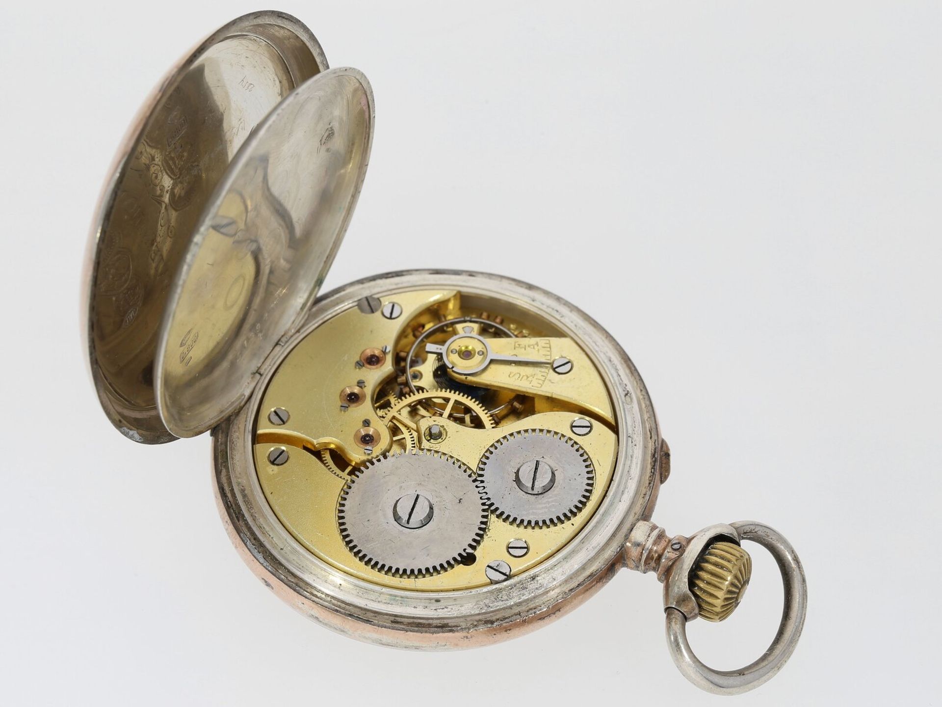 Silberne Taschenuhr der Marke IWC, ca. 1900 - Bild 4 aus 4