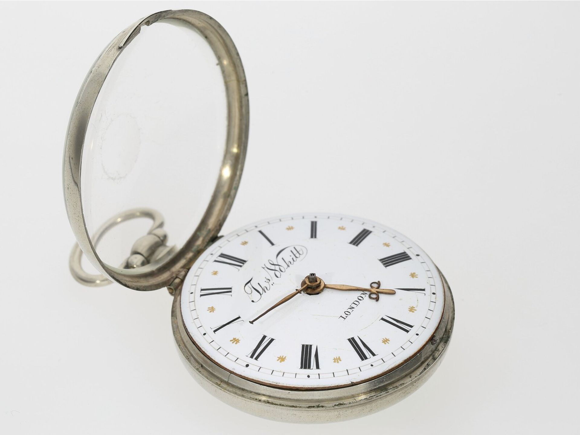 Taschenuhr: große englische Spindeluhr, signiert Thomas Whitt London, ca. 1820 - Bild 3 aus 5