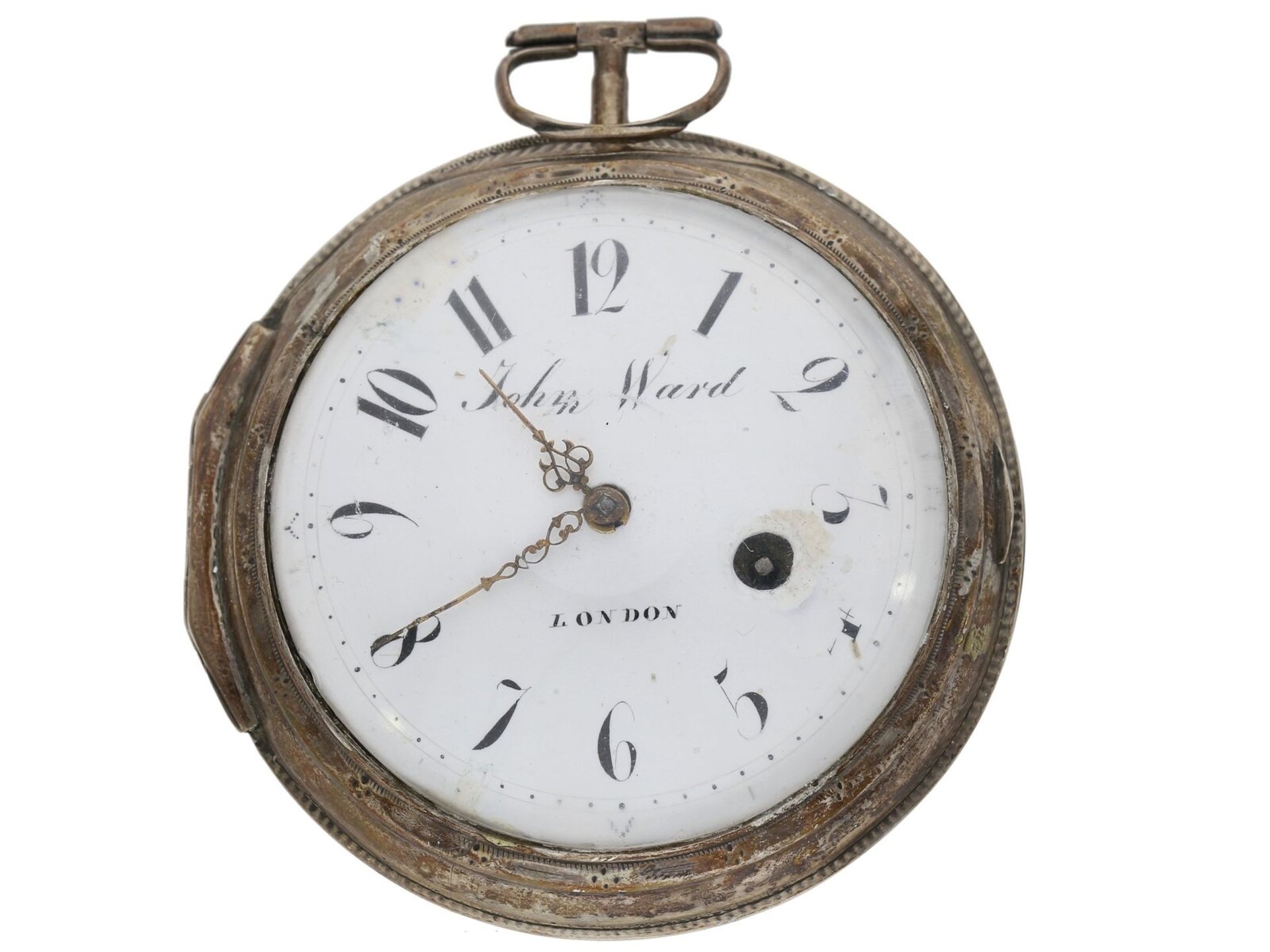 Taschenuhr: besonders große englische Spindeltaschenuhr, John Ward, um 1790