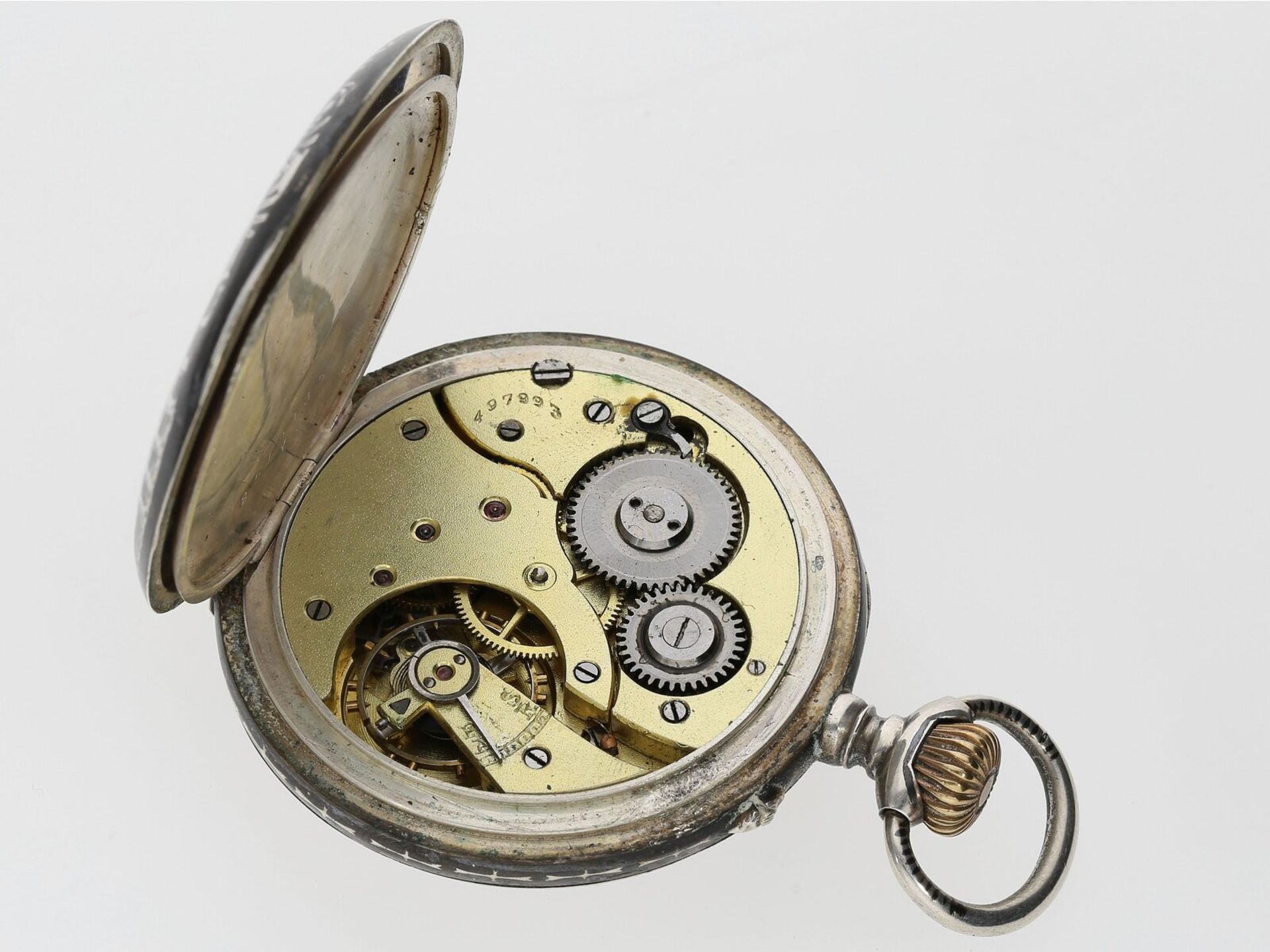 Taschenuhr: Präzisionstaschenuhr mit Tula-Gehäuse, Helvetia, ca. 1915 - Bild 4 aus 4