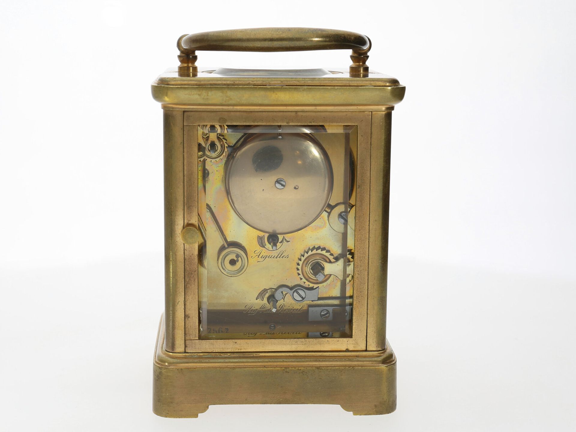 Reiseuhr: museale Reiseuhr mit Weckwerk und Originalbox, königlicher Uhrmacher Musy Padre y Figli To - Bild 4 aus 6