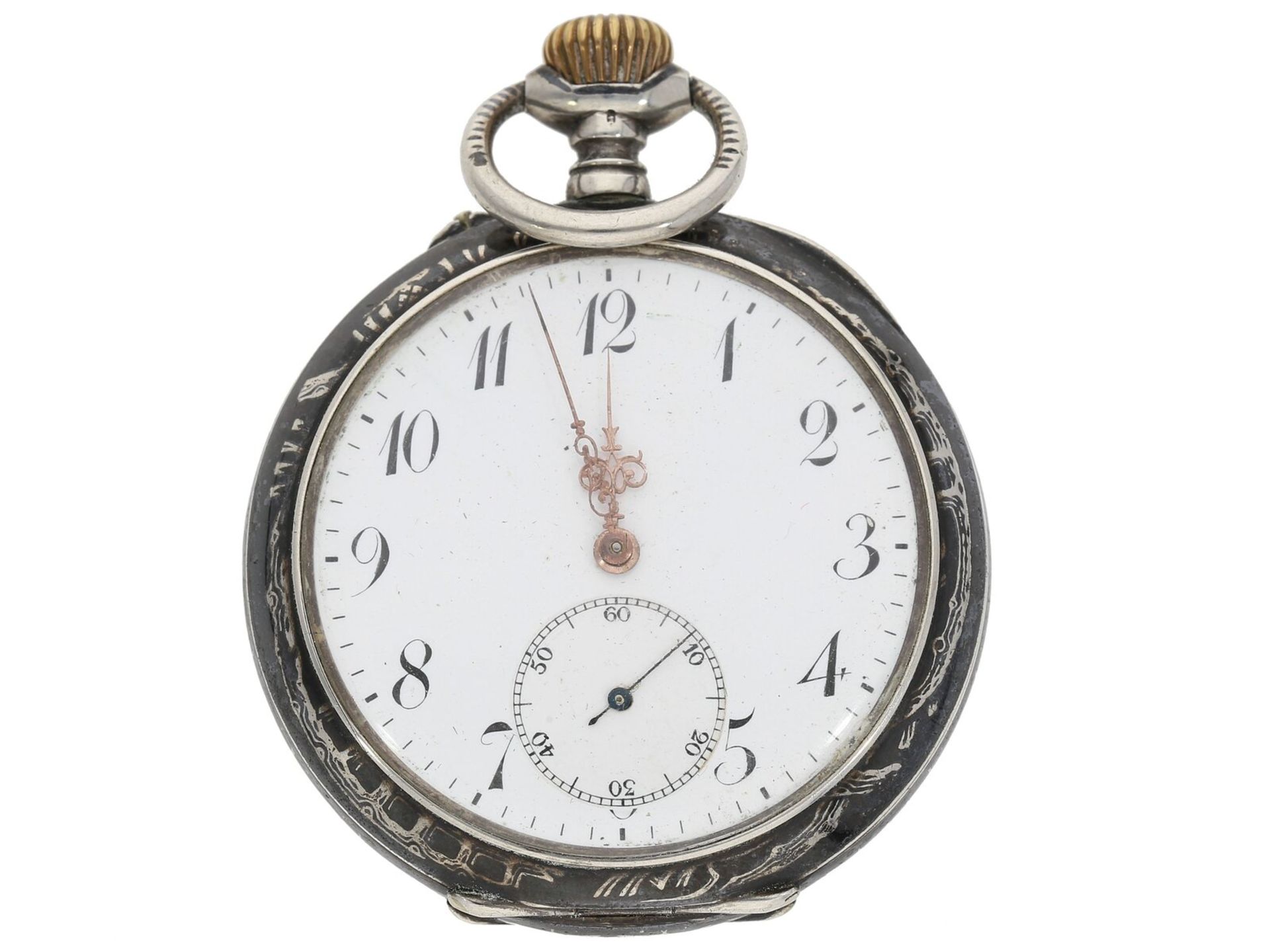 Taschenuhr: Präzisionstaschenuhr mit Tula-Gehäuse, Helvetia, ca. 1915 - Bild 2 aus 4