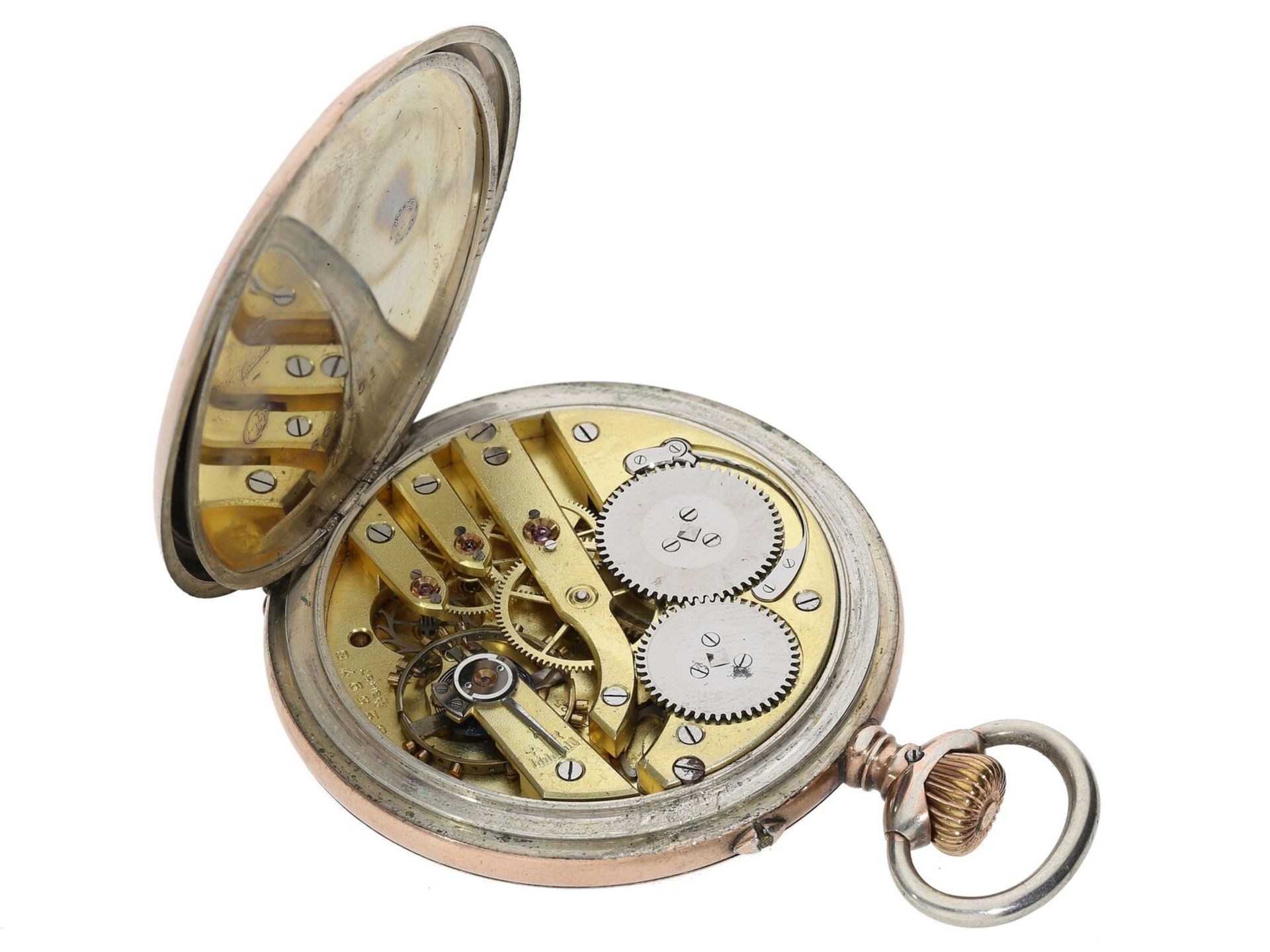 Taschenuhr: schöne silberne Taschenuhr der Marke IWC, ca.1916 - Bild 4 aus 4