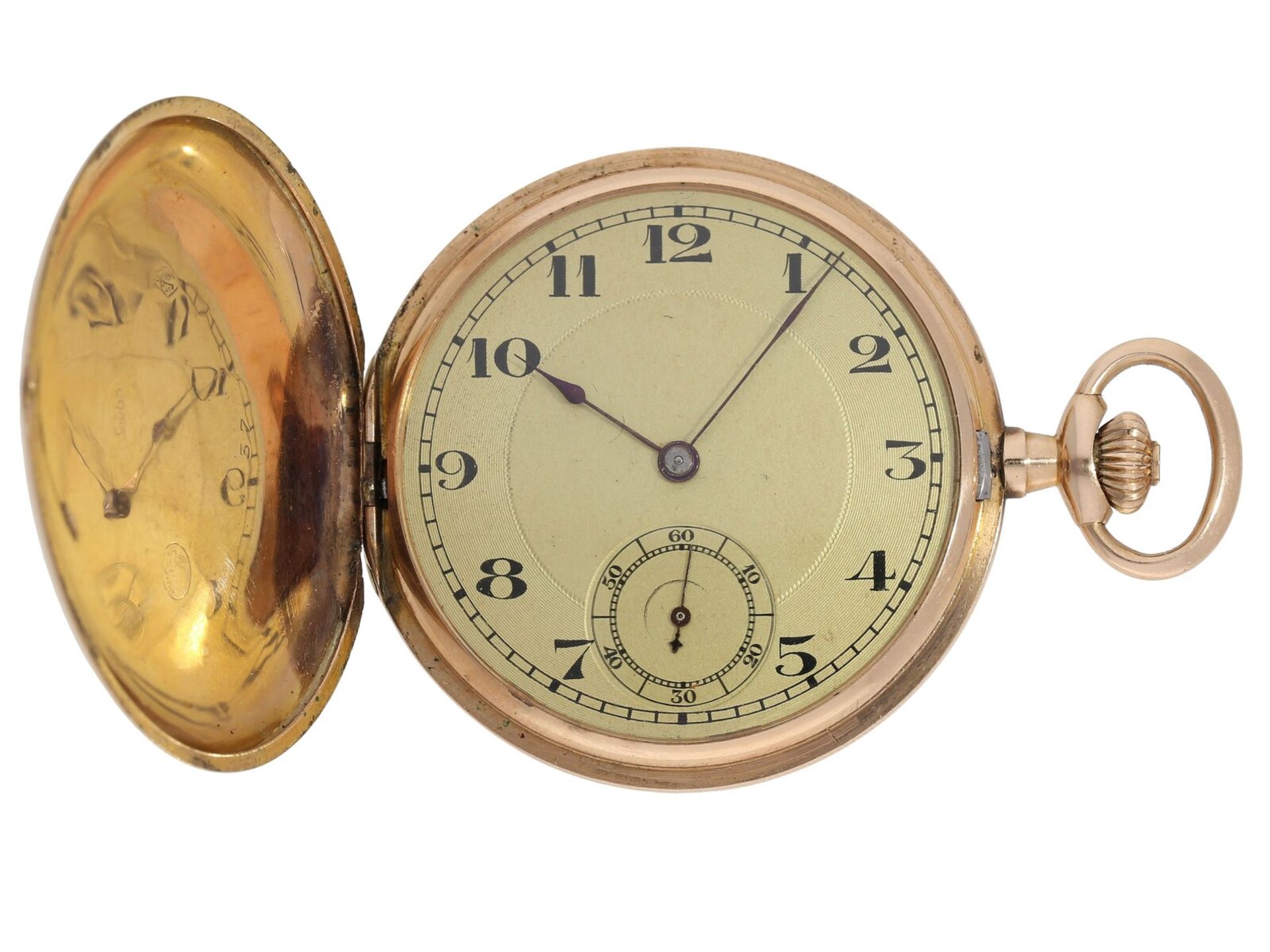 Taschenuhr: goldene Savonnette um 1910