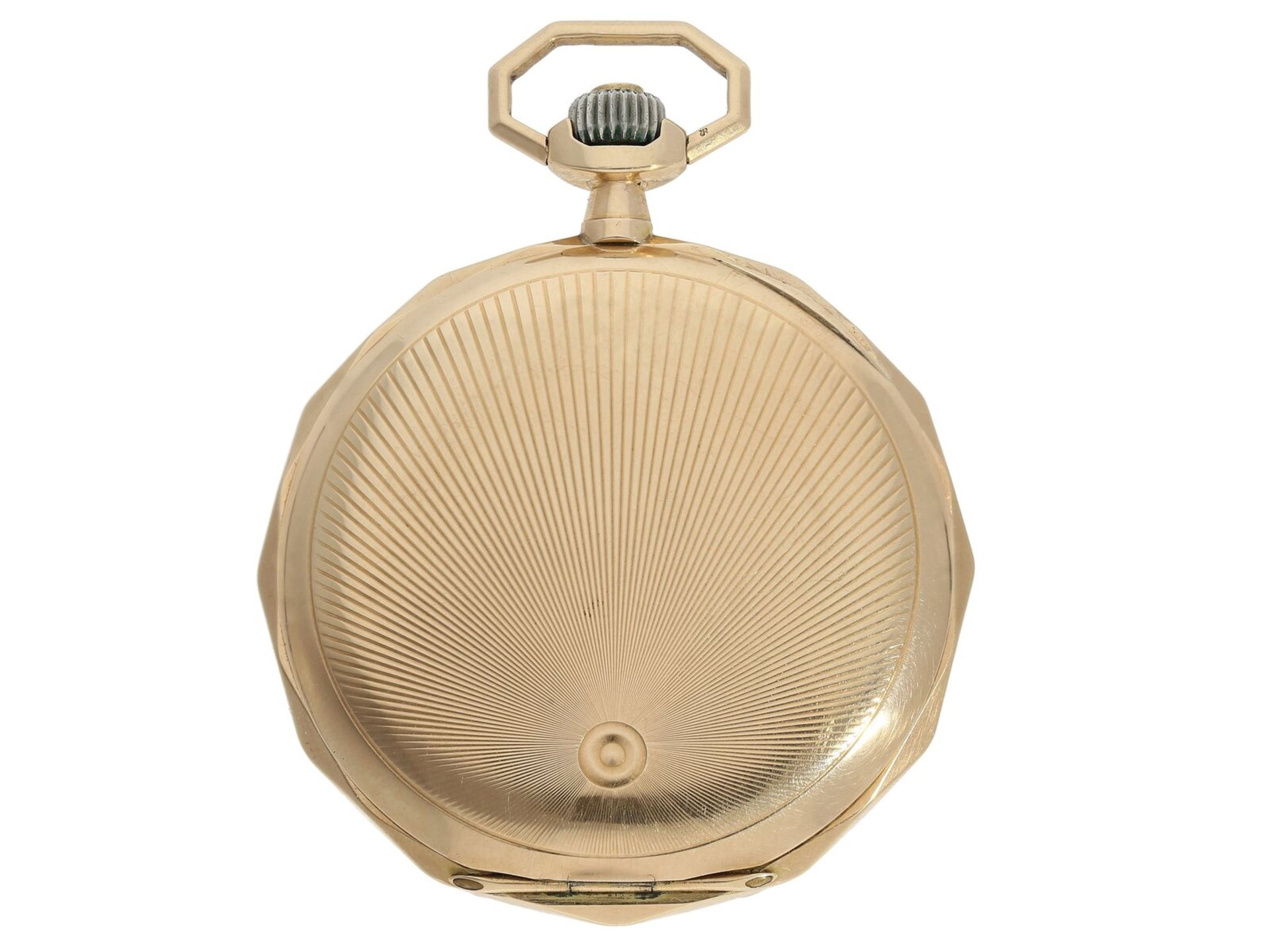 Taschenuhr: Goldsavonnette mit Ankerwerk, um 1915, Tavannes Watch Co. - Bild 2 aus 4