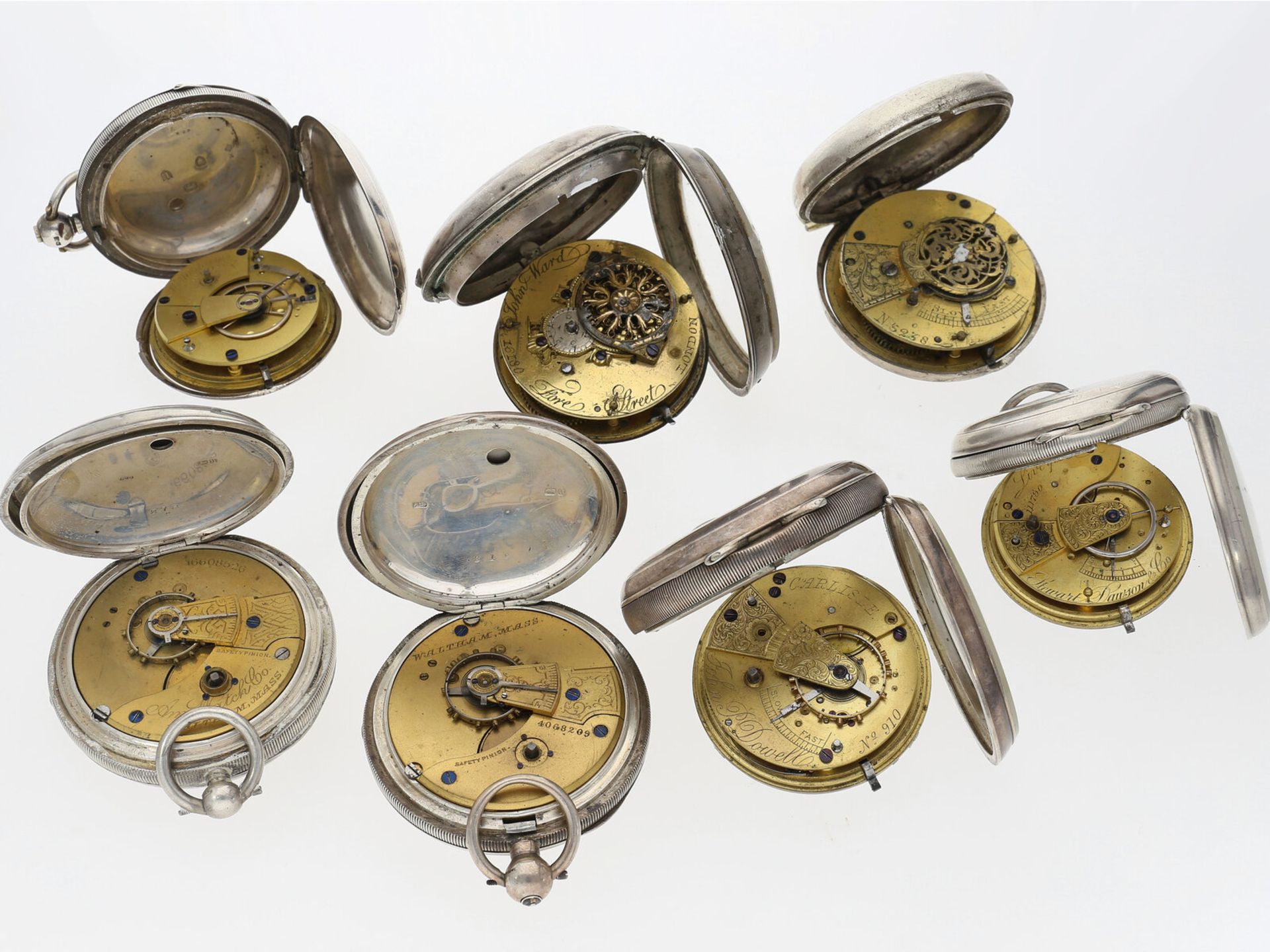 Taschenuhr: interessantes Konvolut Schlüsseluhren/Spindeluhren, ca.1800-1900 - Bild 3 aus 3