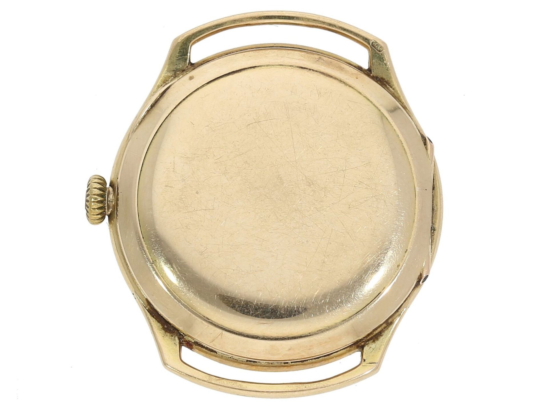 Armbanduhr: goldene Schweizer Art déco Damenuhr, um 1930 - Bild 2 aus 3