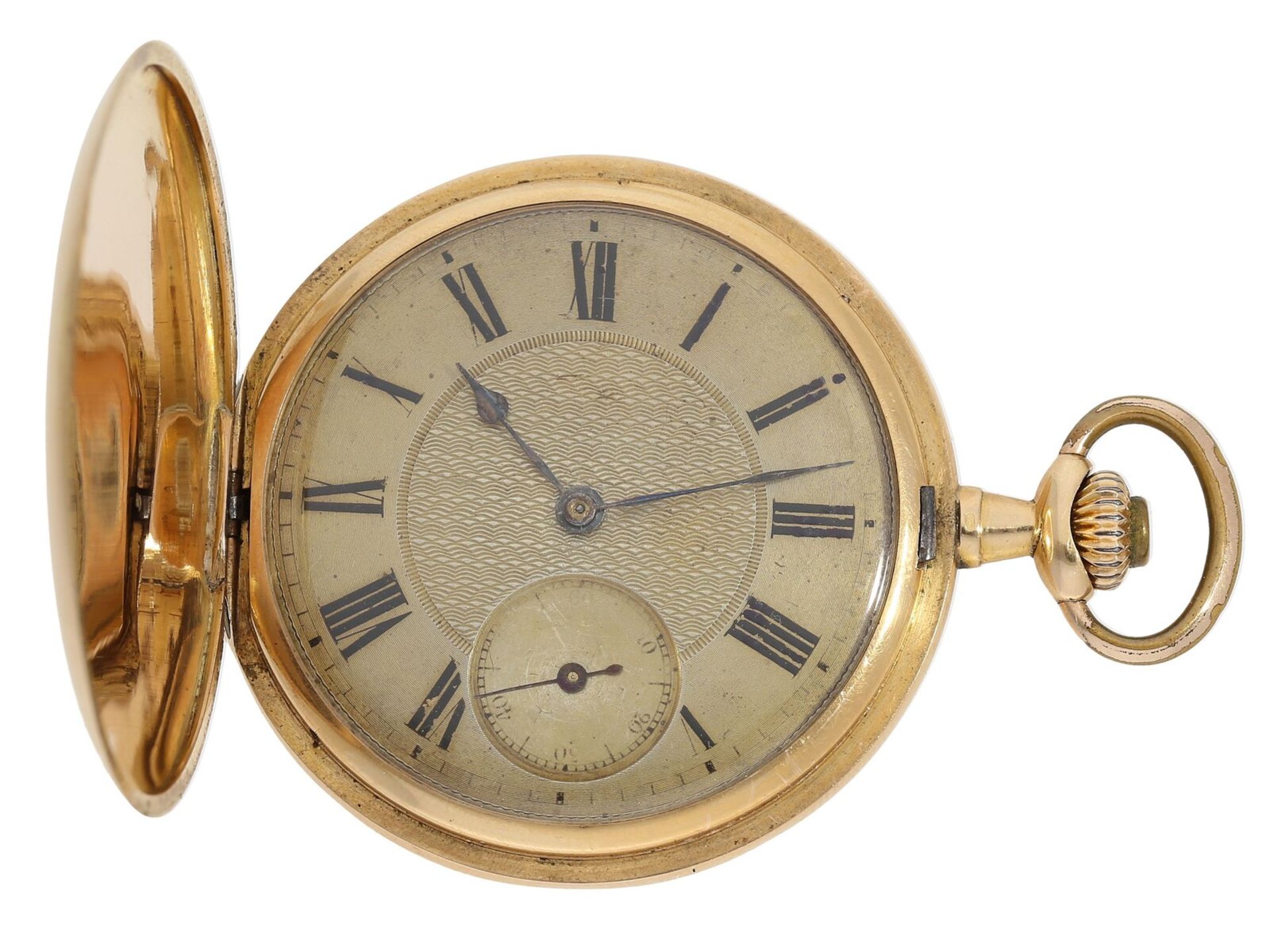 Taschenuhr: Schweizer Goldsavonnette um 1910