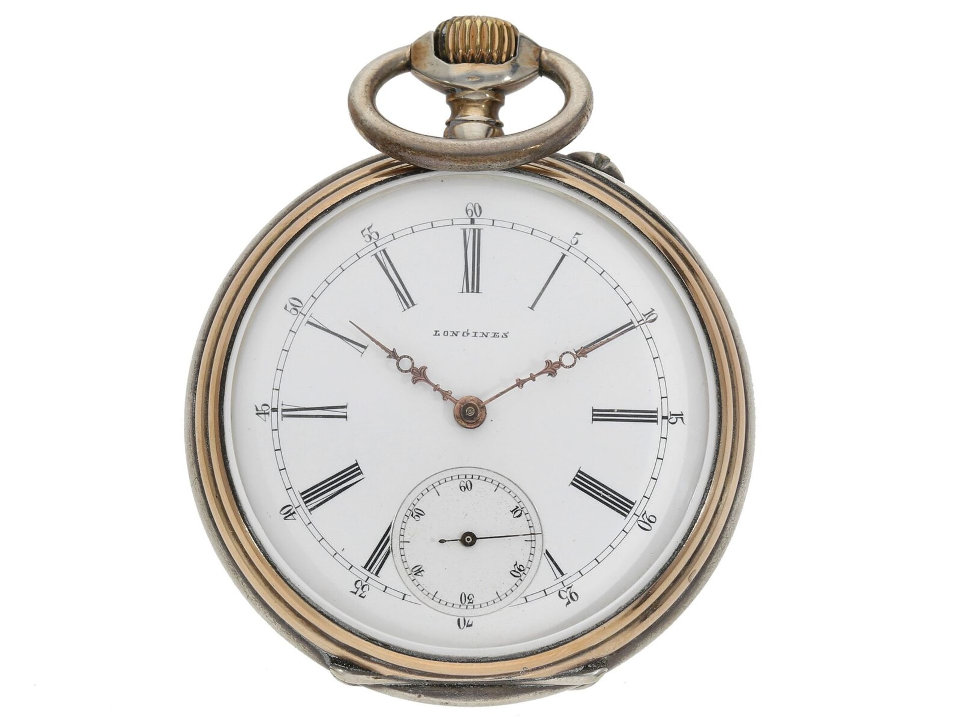 Taschenuhr: silberne Longines-Taschenuhr, Grand Prix Paris 1889