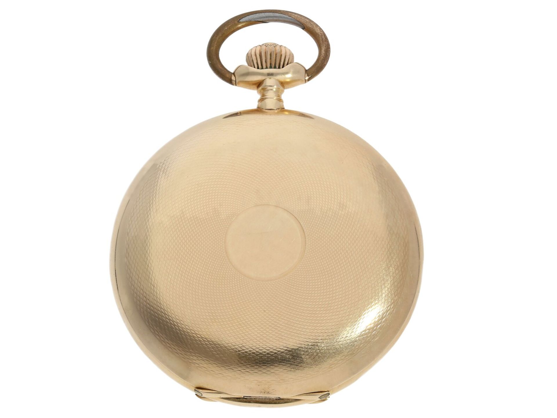 Taschenuhr: besonders große und schwere Goldsavonnette "System Glashütte", um 1900 - Bild 2 aus 5