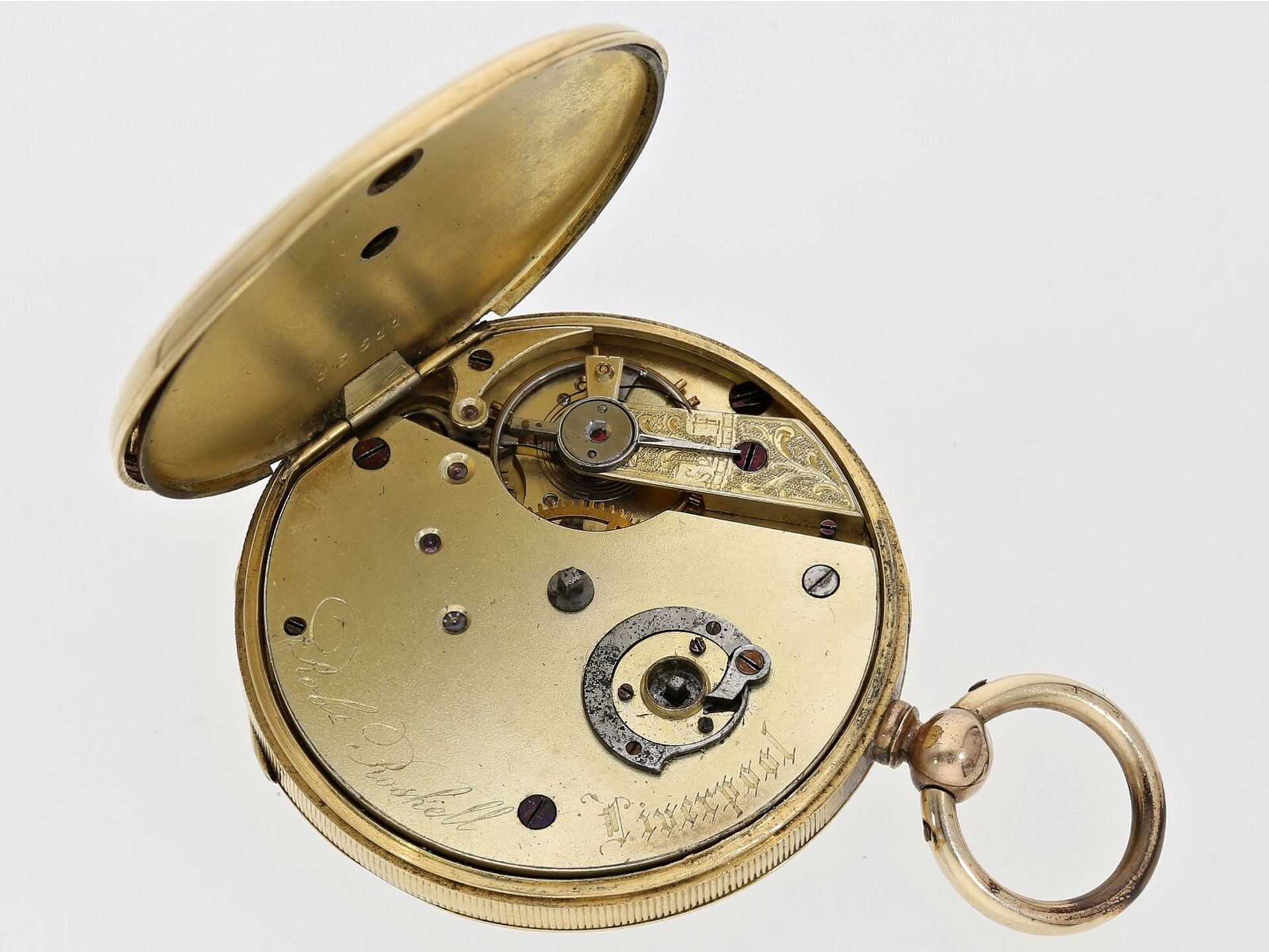 Taschenuhr: goldene Lepine, um 1850, Robert Roskell Liverpool - Bild 4 aus 4