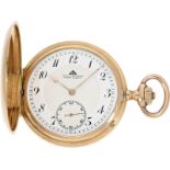 Taschenuhr: schöne klassische 14K Gold Savonnette, Deutsche Präzisionsuhr Original Glashütte, No. 20