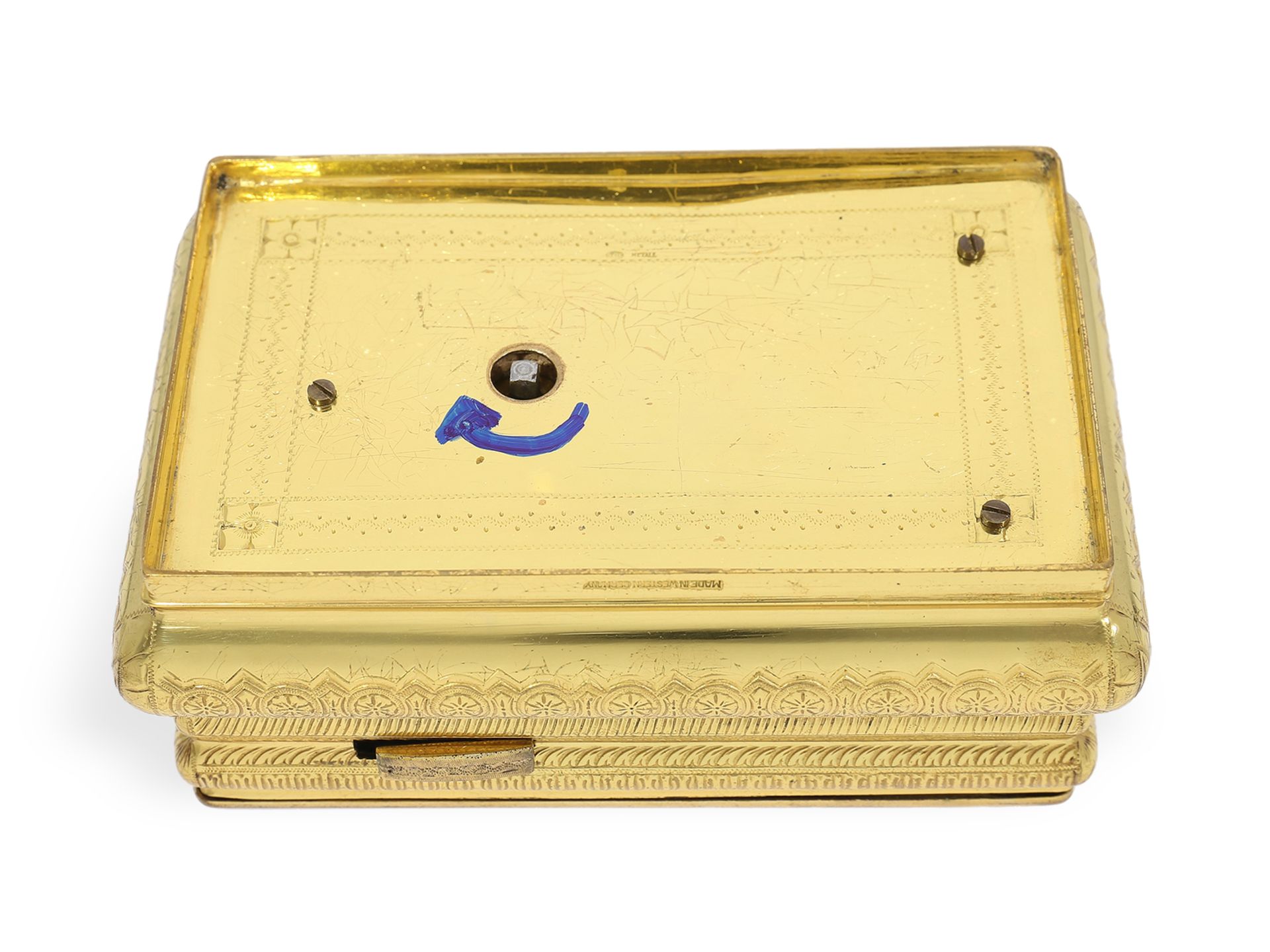 Singvogeldose: exquisite Emaillebox mit Singvogelautomat, Karl Griesbaum, Mitte 20.Jh - Bild 4 aus 5