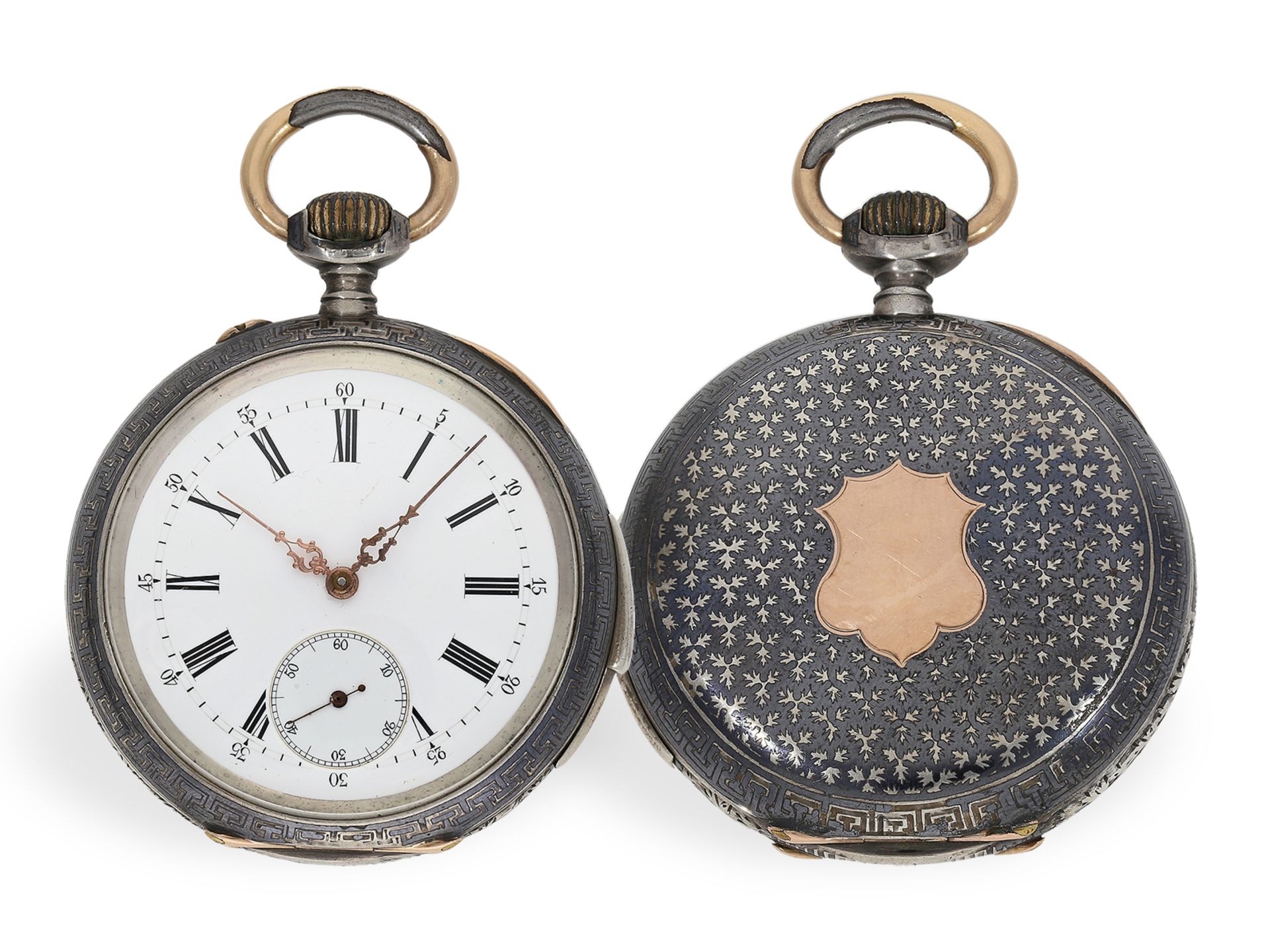 Hochwertige Taschenuhr mit Repetition, Kaliber Le Coultre, Georges Sauser La Chaux-de-Fonds, ca.1890