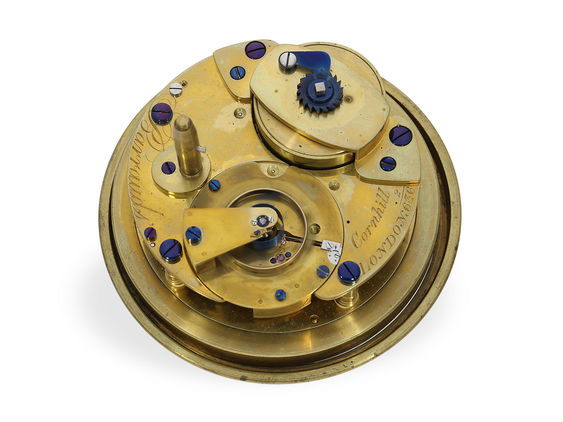 Bedeutendes, extrem seltenes Marinechronometer mit 8-Tage-Werk, Barrauds London No.2/636, ca.1860 - Bild 2 aus 5