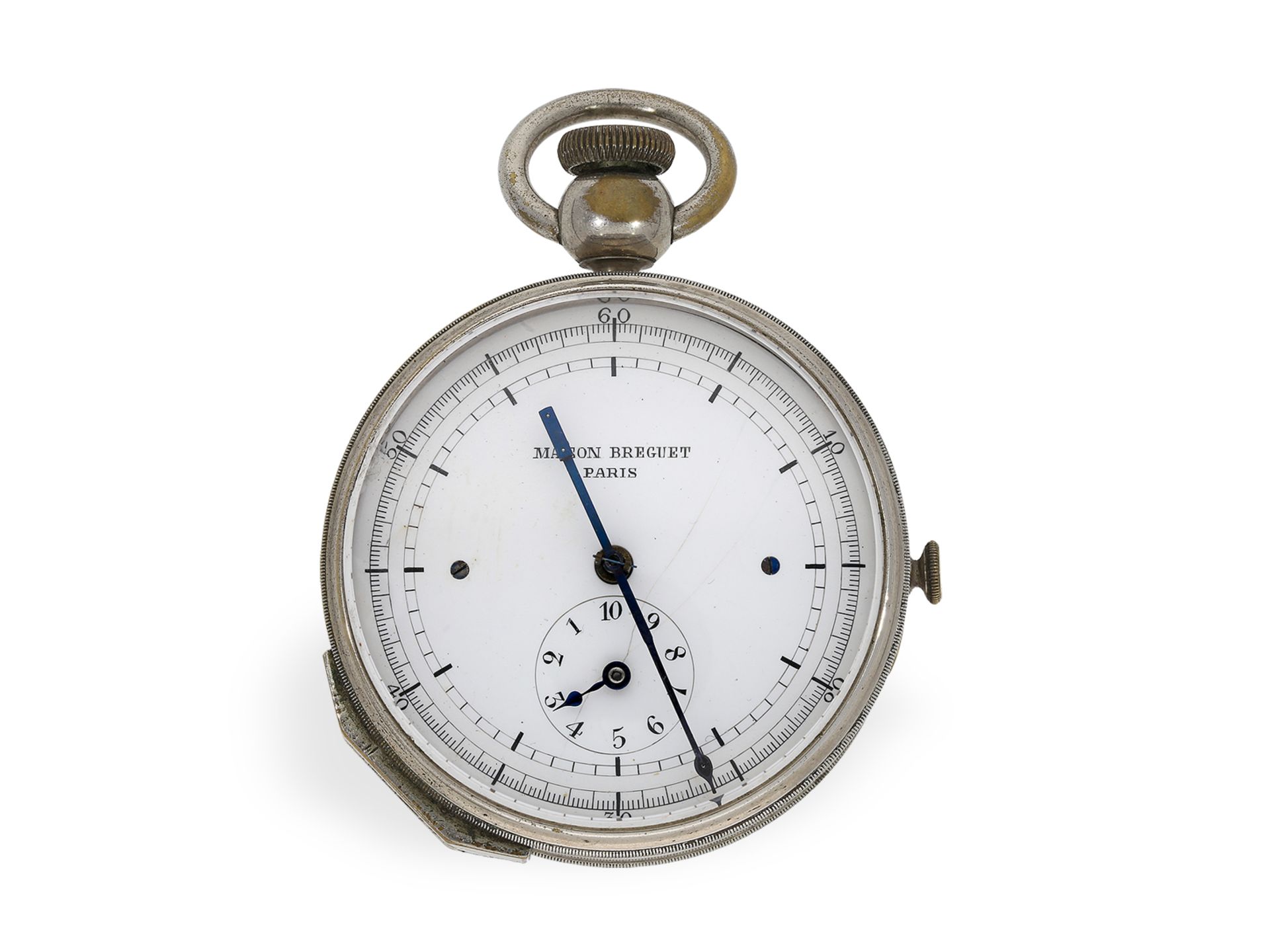 Sehr seltener Tintenchronograph mit Originalbox mit 2 Tintenfässern, Maison Breguet Paris, ca.1860