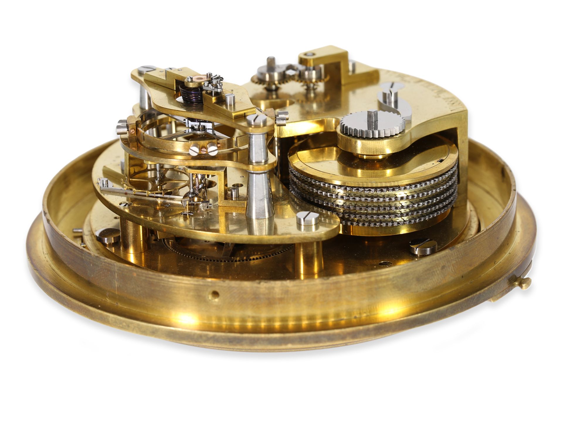 Bedeutendes, hochfeines Marinechronometer/Beobachtungschronometer mit Wippe nach Louis Berthoud, Hen - Bild 3 aus 5