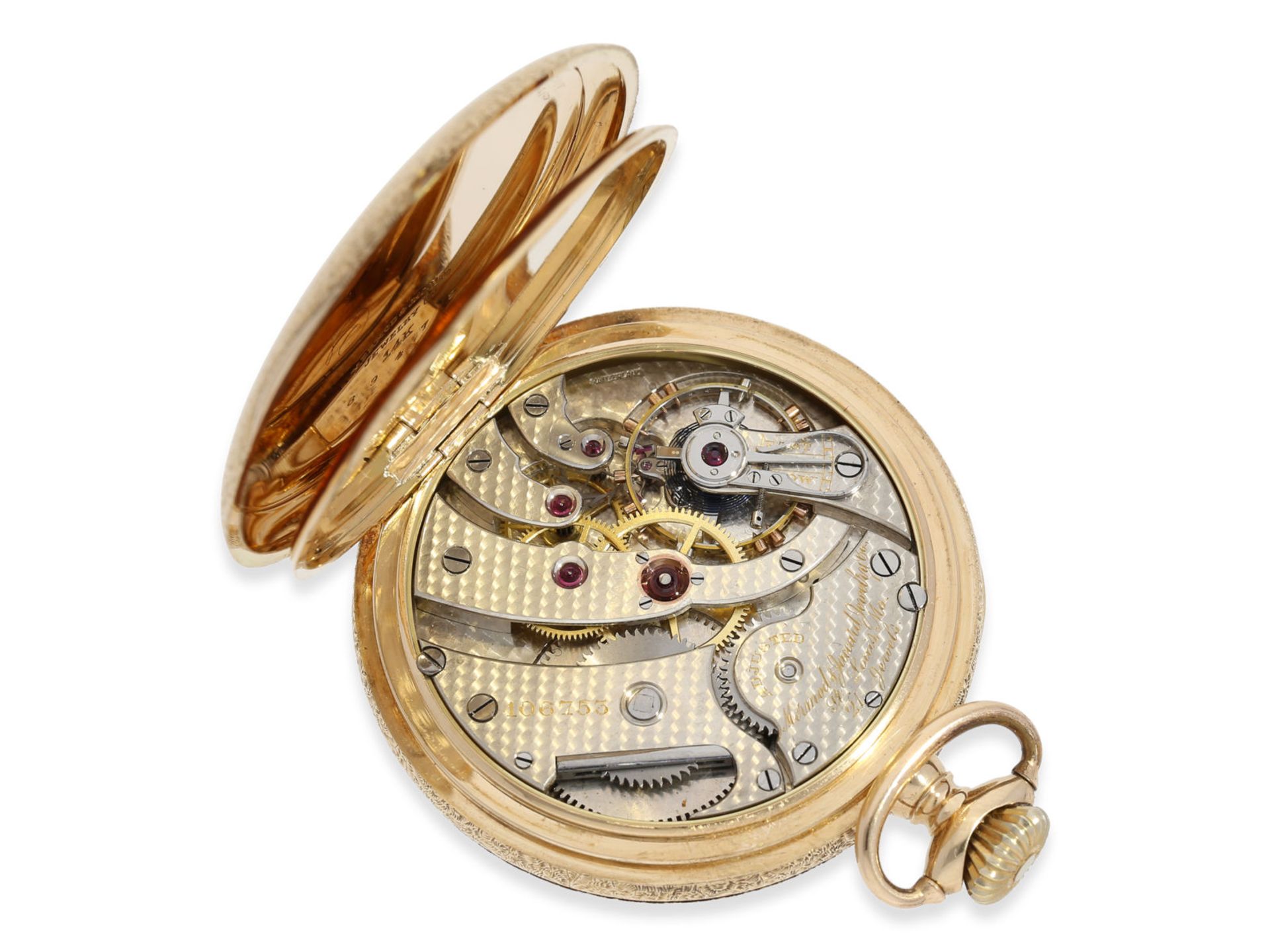 Taschenuhr: schwere Jugendstil Präzisionstaschenuhr, Spitzenkaliber, Mermod & Jaccard No.106753, um  - Bild 6 aus 6