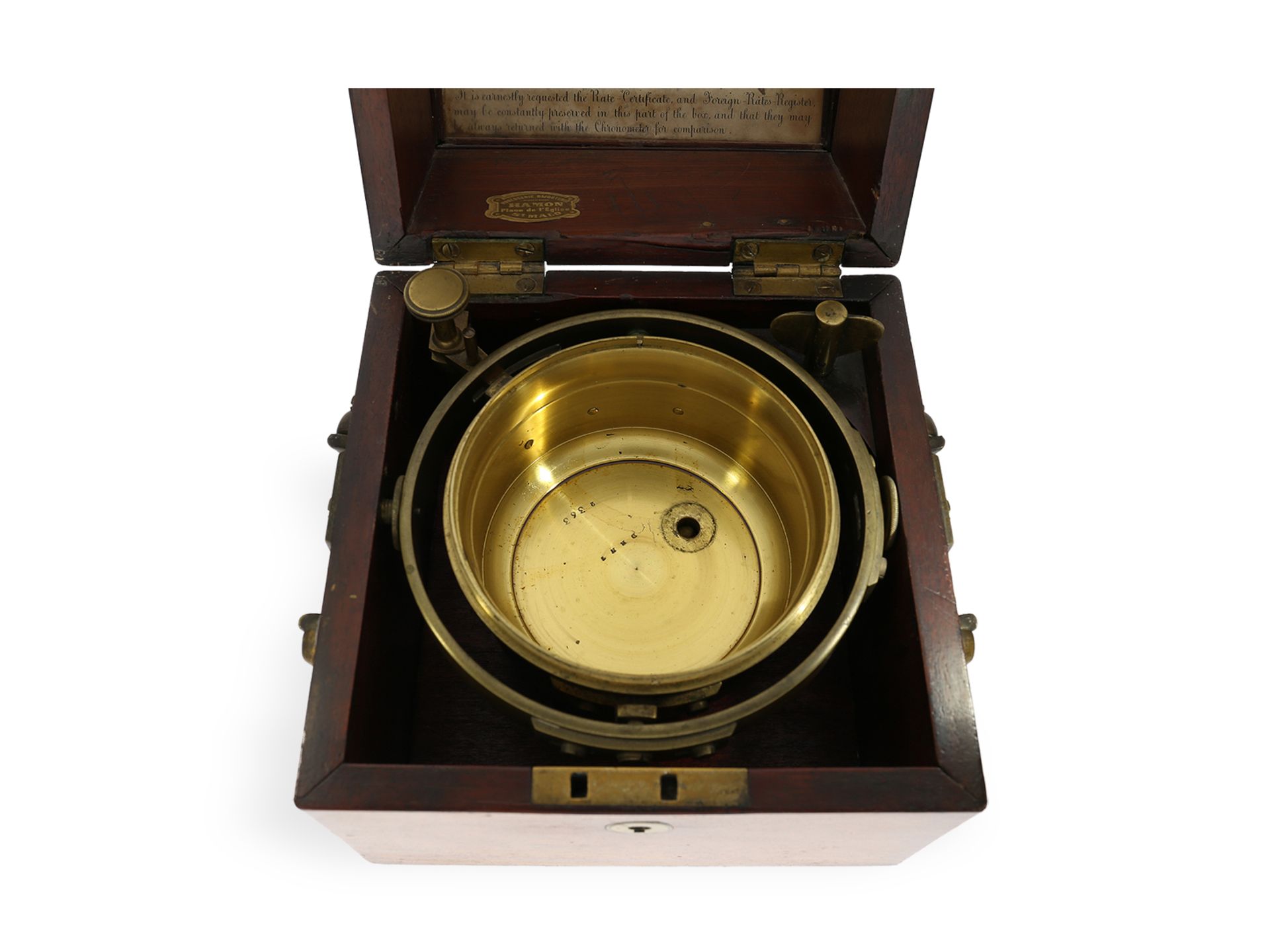 Marinechronometer: frühes, seltenes, kleines englisches Marinechronometer, Dent London, ca.1850 - Bild 6 aus 7