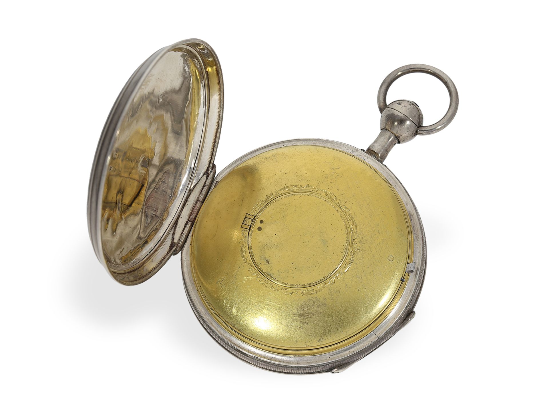 Taschenuhr: seltene Spindeluhr mit Repetition und verstecktem erotischen Automat, ca.1810 - Bild 4 aus 5