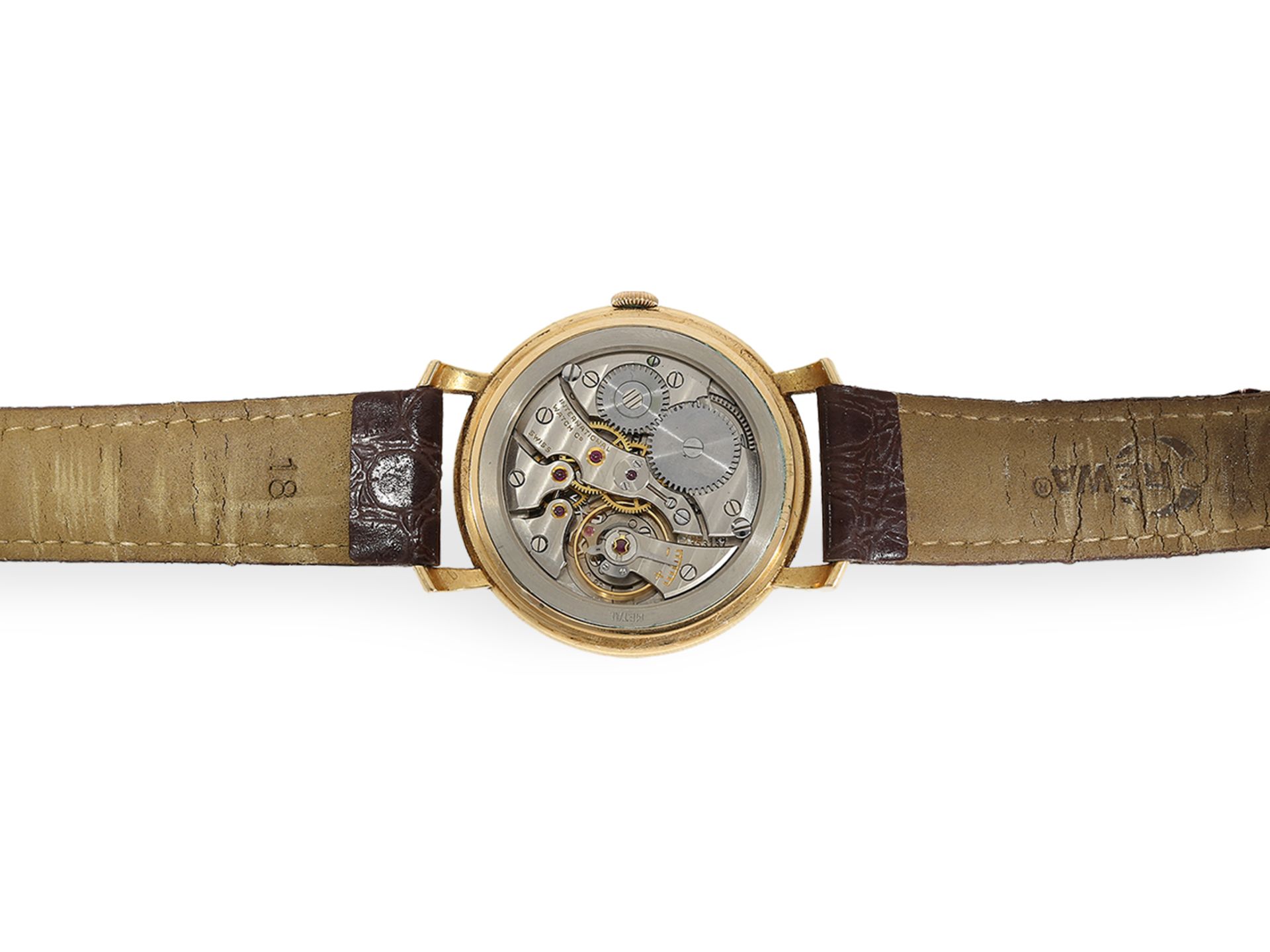 Armbanduhr: sehr schöne, große IWC mit Zentralsekunde und "Salmon-Dial", ca.1954 - Bild 2 aus 6