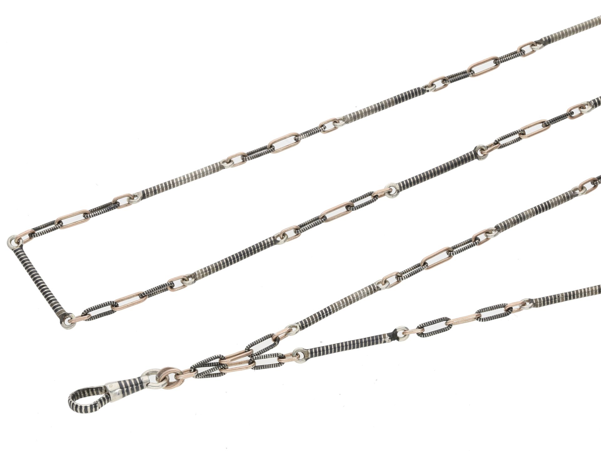 Taschenuhr/Anhängeruhr: Jugendstil-Halskette mit 2 dazugehörigen Anhängeuhren, Tula-Silber - Image 4 of 4