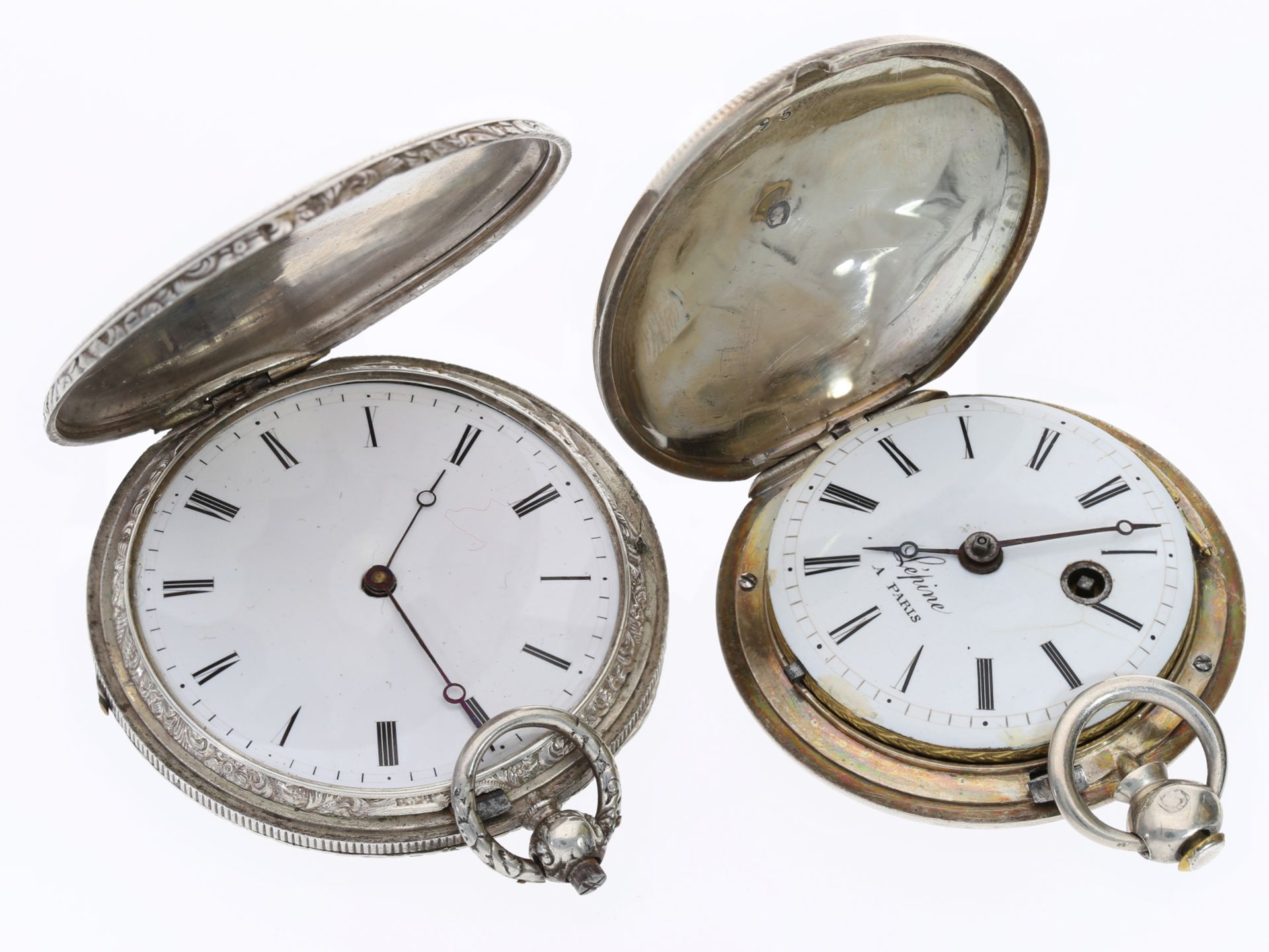 Taschenuhr: 2 außergewöhnlich frühe Savonnette-Taschenuhren, ca.1810 und 1830