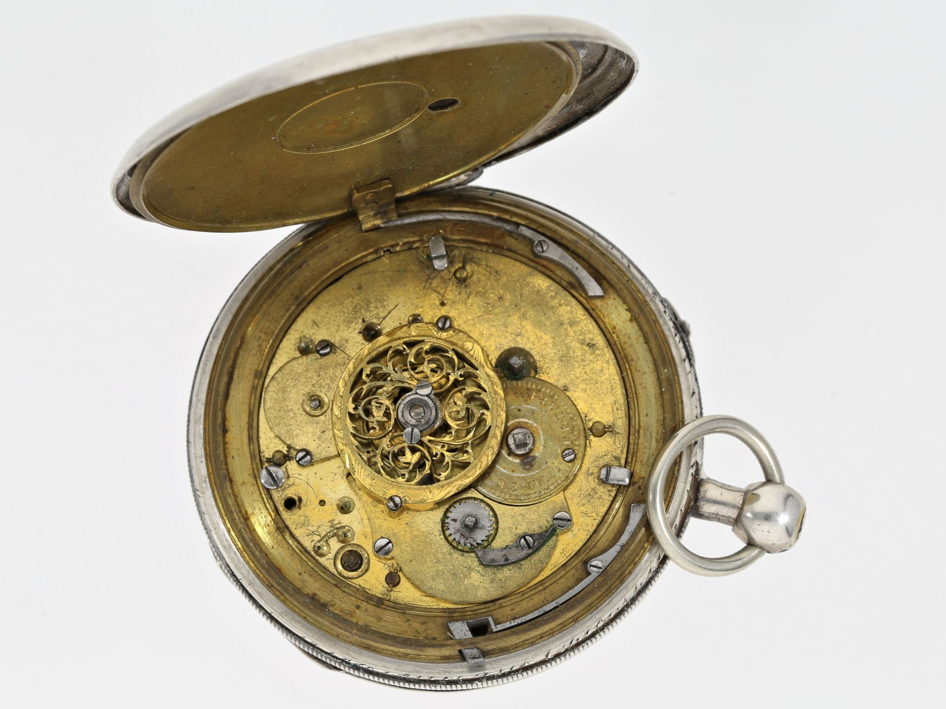 Taschenuhr: große französische Spindeluhr mit Repetition, ca.1820 - Image 4 of 4