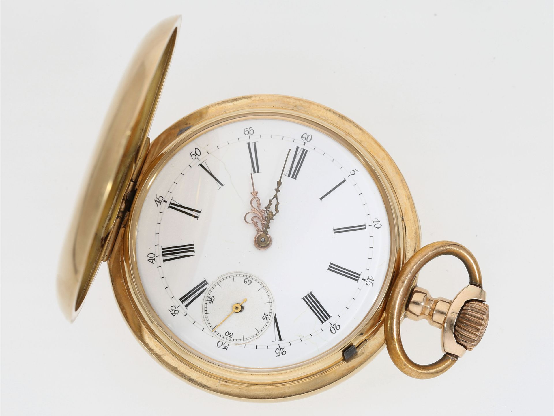 Taschenuhr: außergewöhnlich große Goldsavonnette, sog. "Hochzeitsuhr", Ankerchronometer Pateck Genev