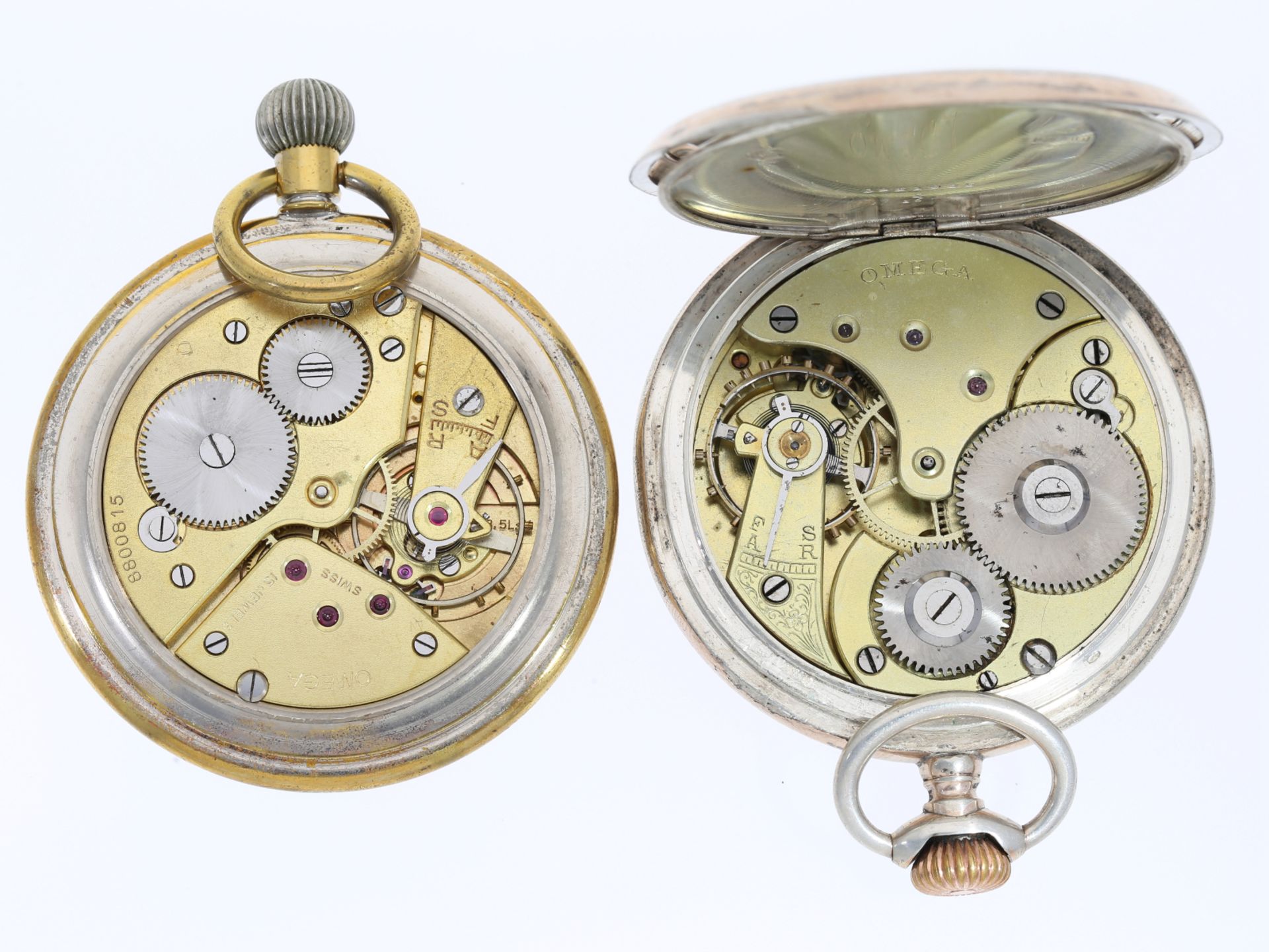 Taschenuhr: 2 Taschenuhren von Omega, darunter eine seltene Militäruhr, ca. 1905 und 1940 - Image 3 of 3