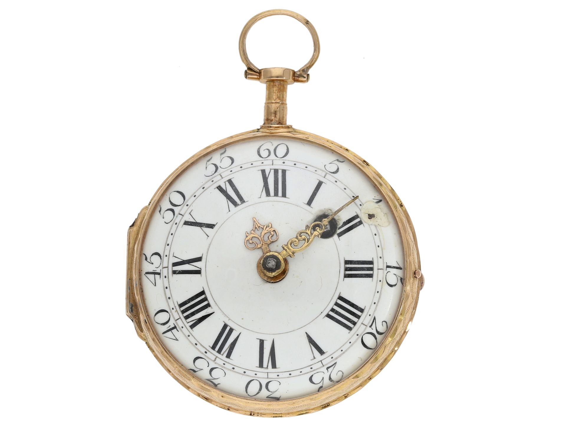 Taschenuhr: feine 18K Spindeluhr, um 1770, Gudin Paris No. 8240, Pariser Meister (1732-1789)