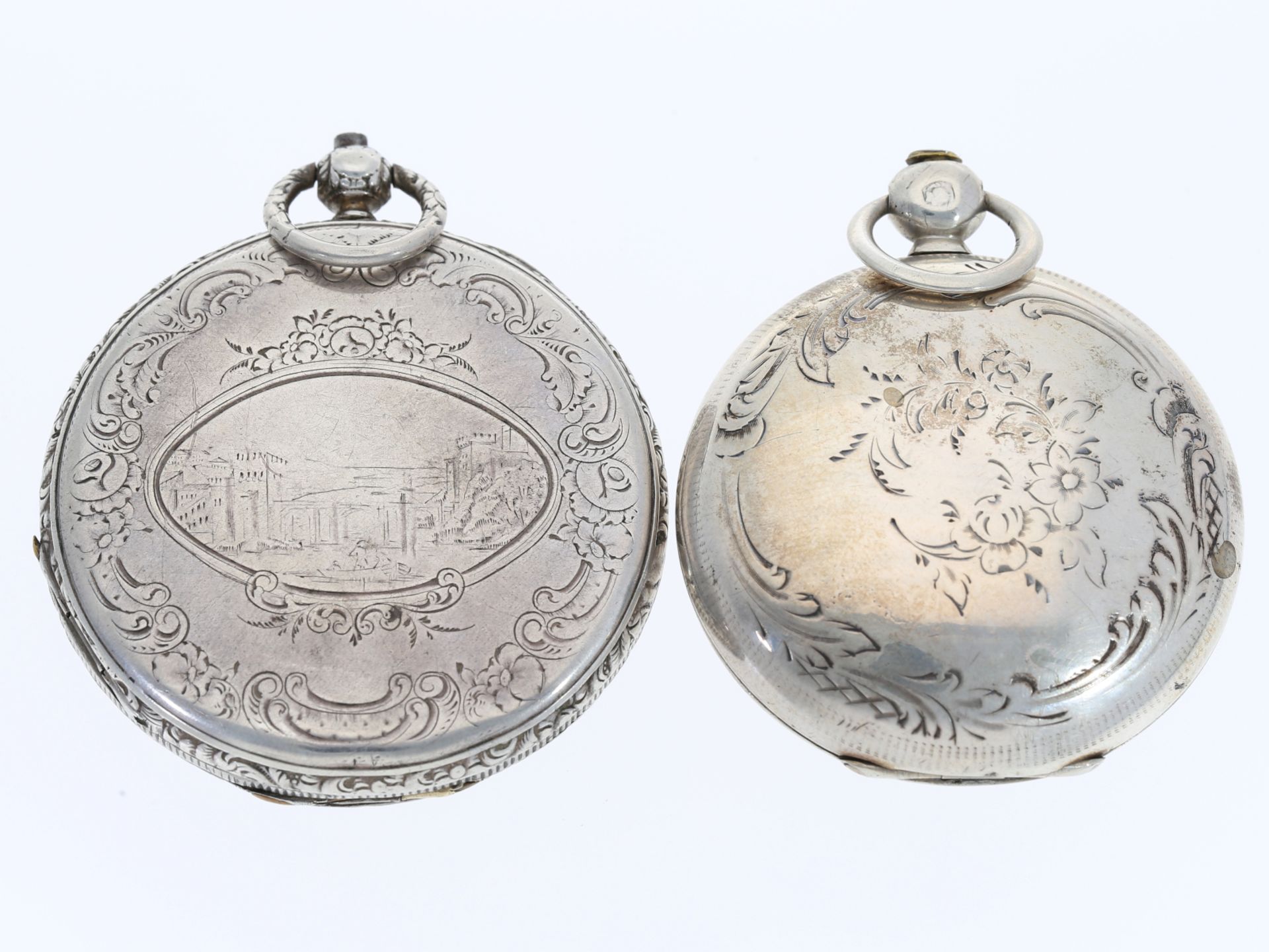 Taschenuhr: 2 außergewöhnlich frühe Savonnette-Taschenuhren, ca.1810 und 1830 - Image 2 of 3