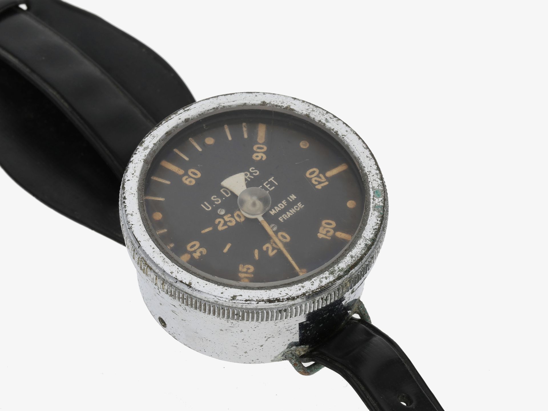 Armbanduhr: alter Tiefenmesser der Taucher der US Navy, Zifferblatt bezeichnet U.S. Divers, 1960er-J