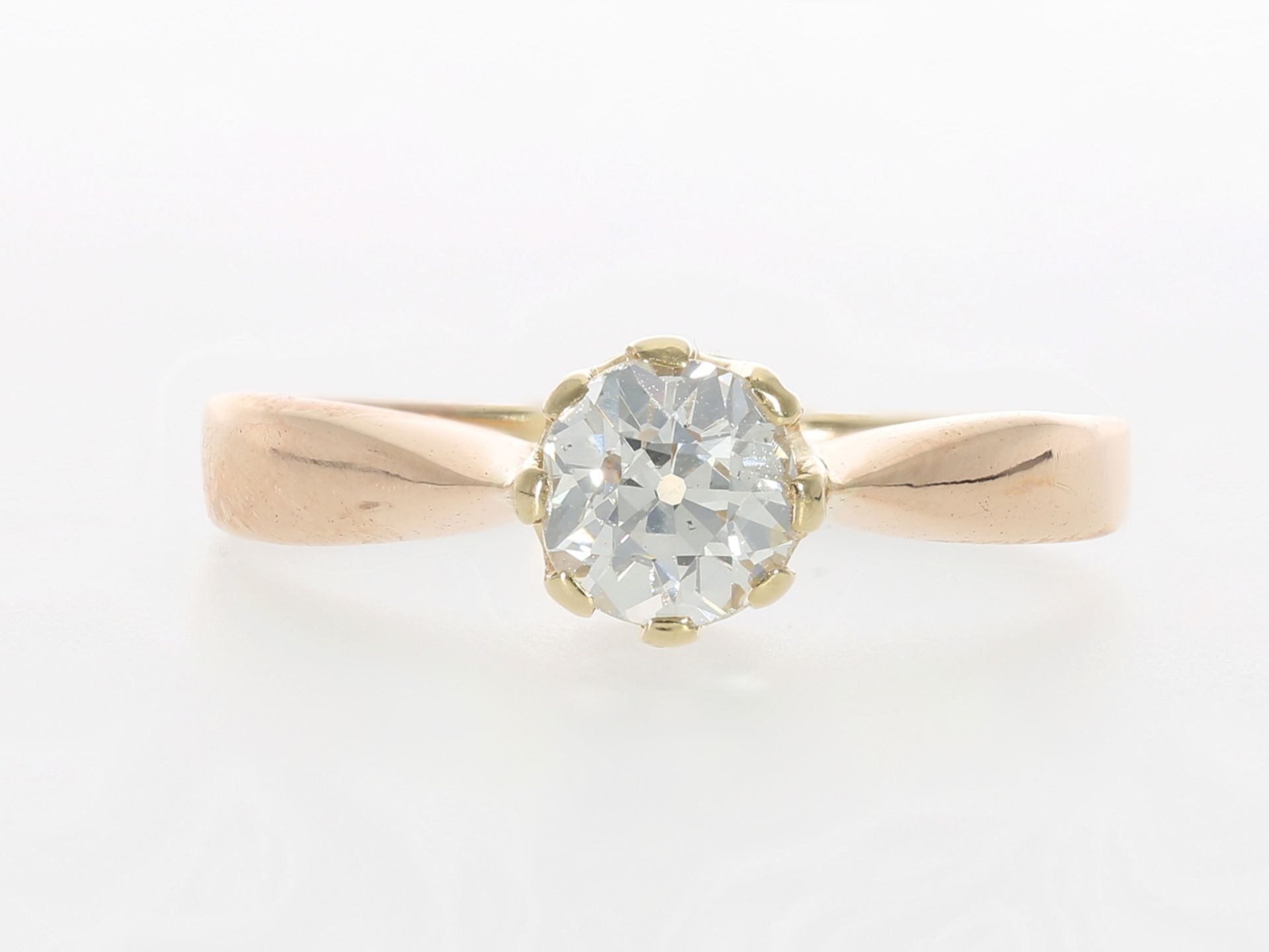 Ring: antiker Ring mit Altschliff-Diamant von ca. 0,65ct, 14K Gold - Bild 2 aus 3