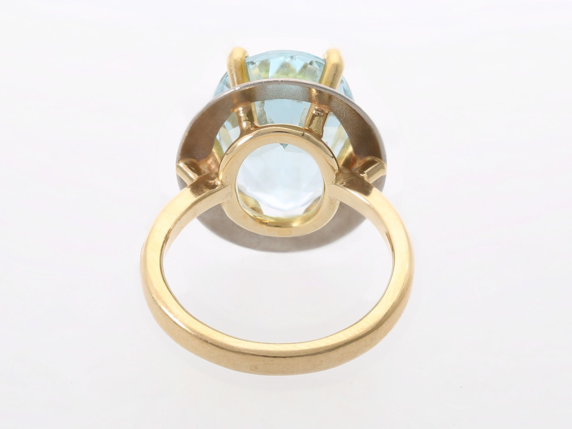 Ring: moderner Goldschmiedering mit schönem Aquamarin, 18K Gold - Bild 4 aus 5