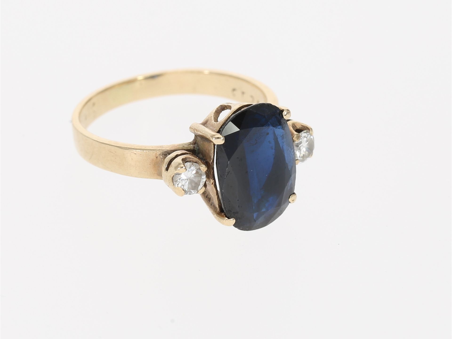 Ring: vintage Saphir/Brillant-Goldschmiedering