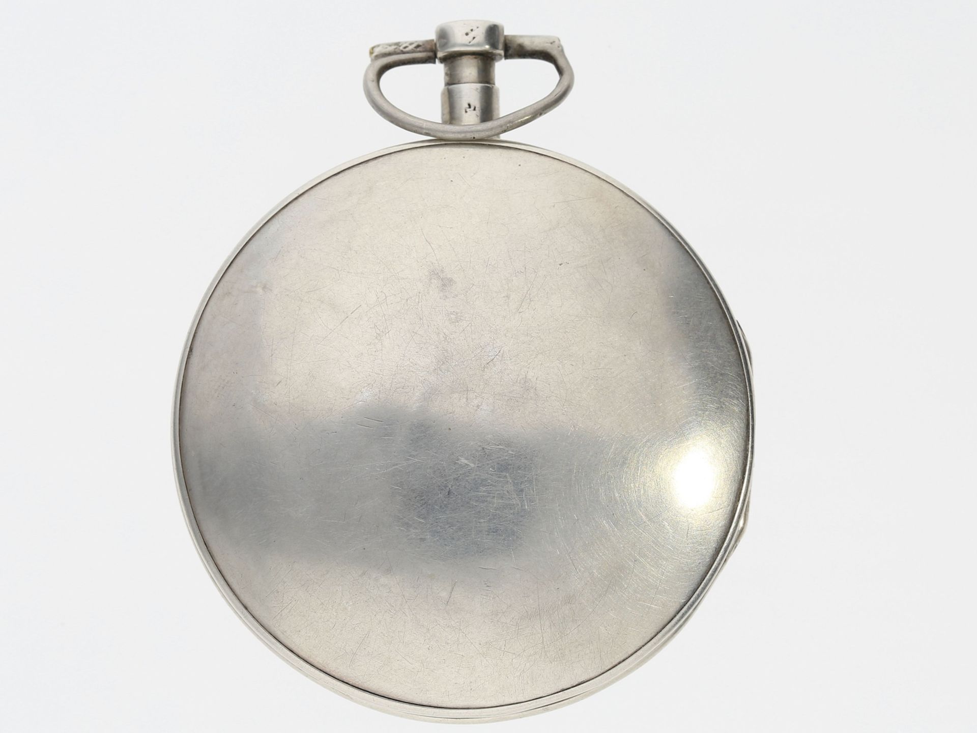 Taschenuhr: frühe französische Spindeluhr mit Zeigerdatum, ca. 1780 - Bild 2 aus 4