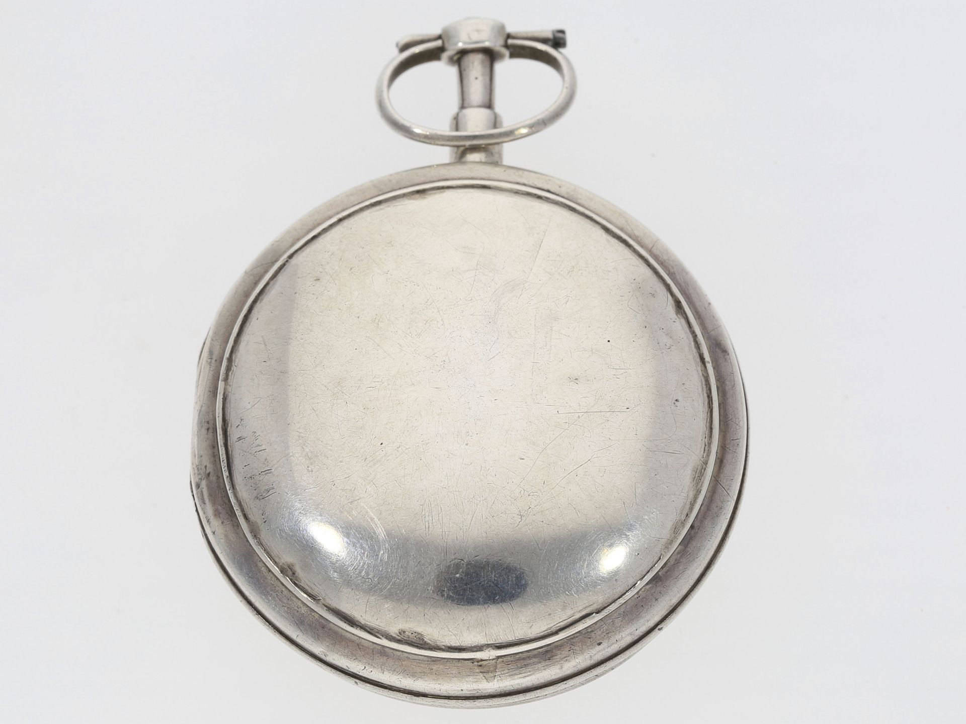 Taschenuhr: interessante Spindeluhr mit Datum, ca. 1790 - Bild 2 aus 3