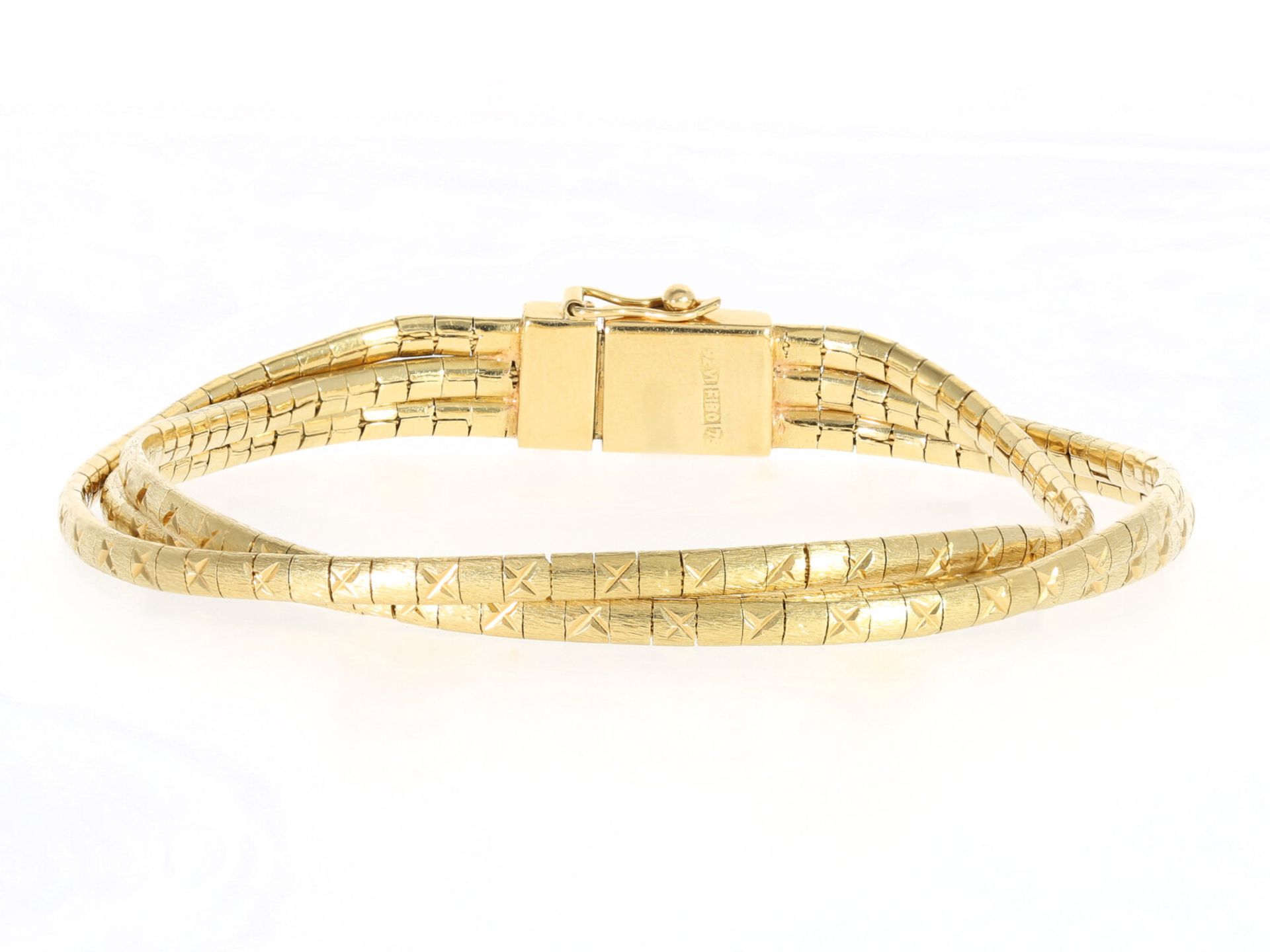 Armband: 3-reihiges vintage Gelbgoldarmband, 18K Gold - Bild 8 aus 8
