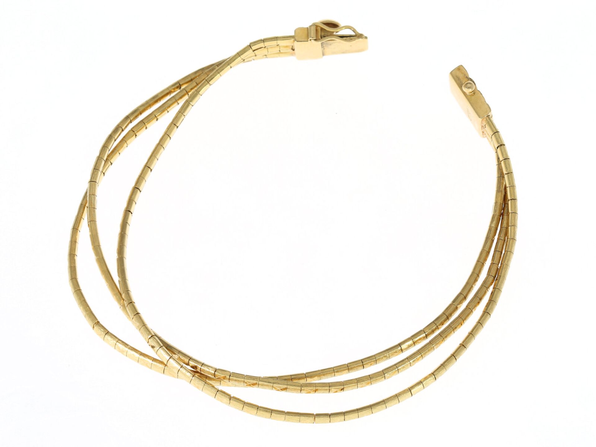 Armband: 3-reihiges vintage Gelbgoldarmband, 18K Gold - Bild 5 aus 8
