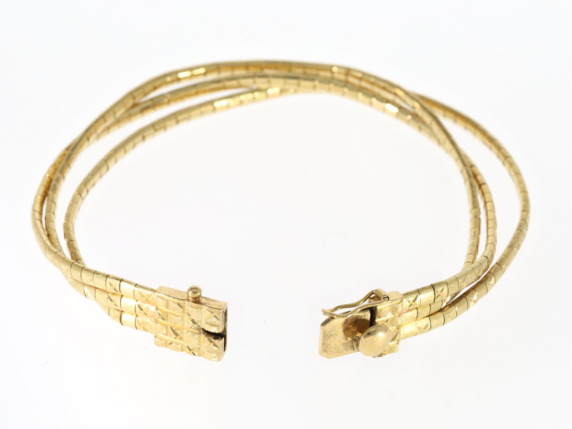 Armband: 3-reihiges vintage Gelbgoldarmband, 18K Gold - Bild 6 aus 8