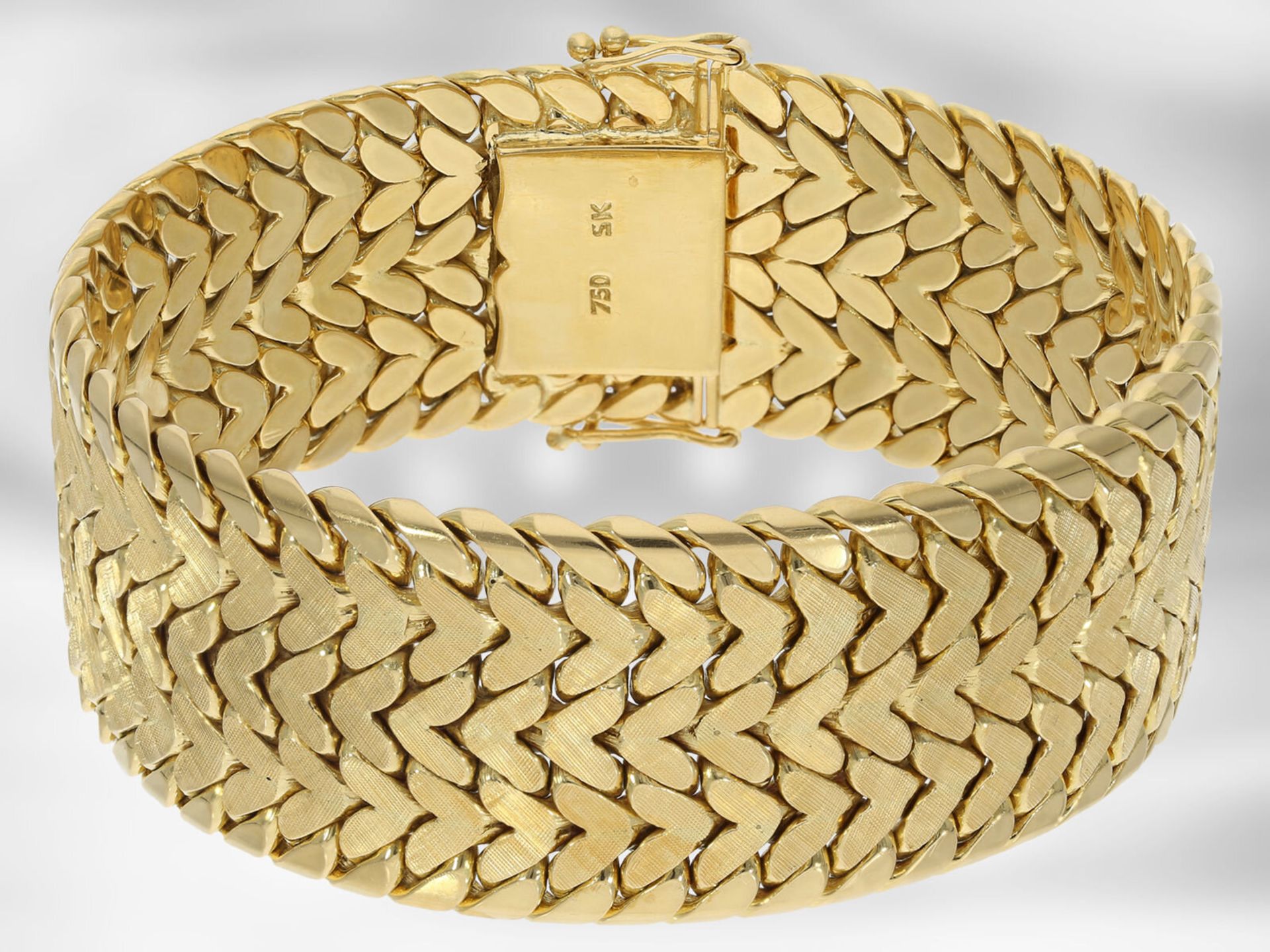 Armband: breites und besonders schweres vintage Armband, 18K Gold, Hofjuwelier Roesner