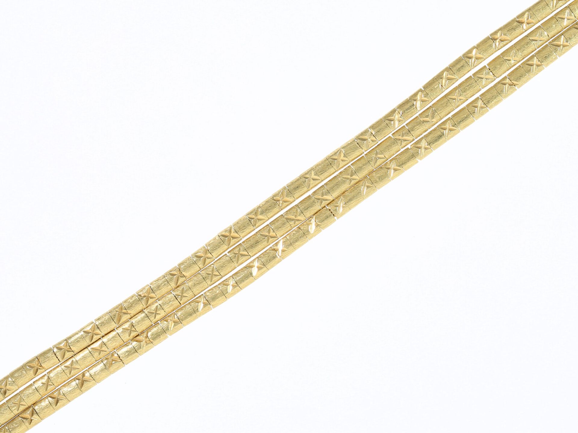 Armband: 3-reihiges vintage Gelbgoldarmband, 18K Gold - Bild 2 aus 8