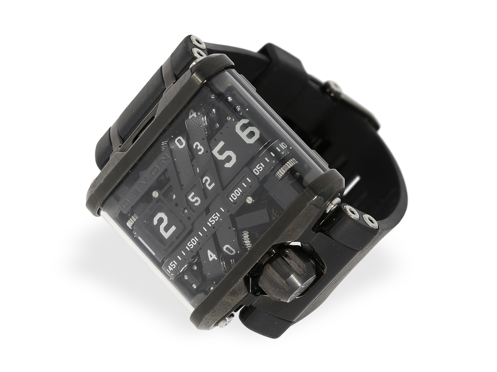 Neuwertige Armbanduhr, Devon "Tread 1" Modell E, Rotating Belt Time Display, ungetragen - Bild 4 aus 5