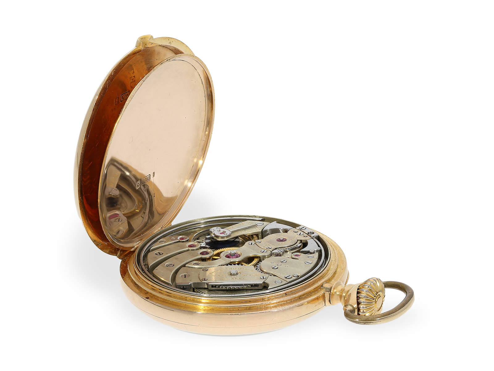 Taschenuhr: seltene, kleine Patek Philippe mit Minutenrepetition, Genf 1893, mit Stammbuchauszug - Bild 5 aus 9